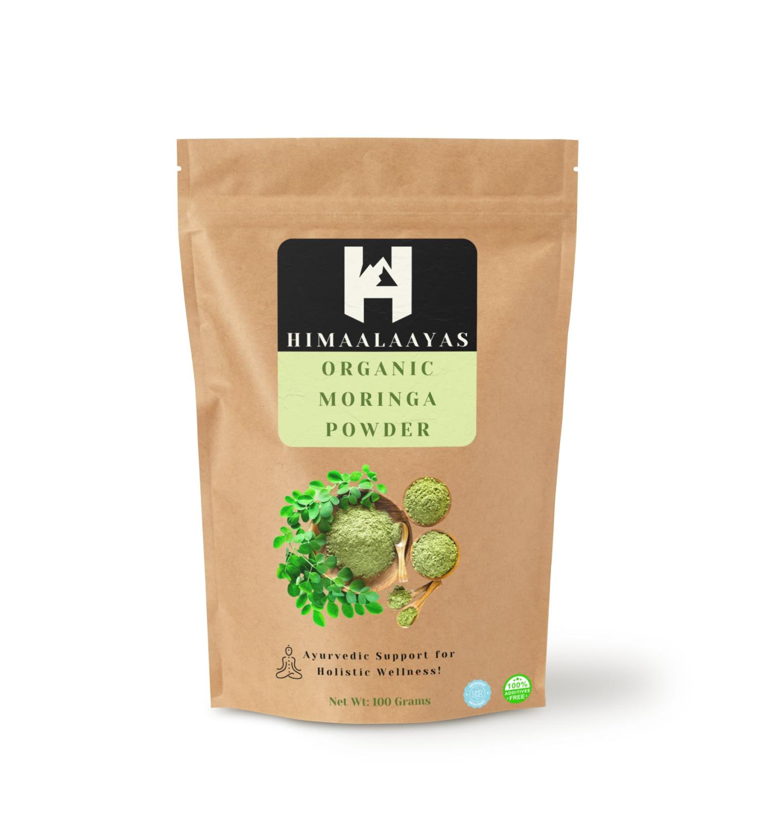 Himaalaayas Moringa Powder 100 Grams Moringa Oleifera Leaf Powder - Gluten Free Non-GMO & Vegan | Perfect for Smoothies Drinks Tea & Recipes - Buy Online on SooperMarket.com