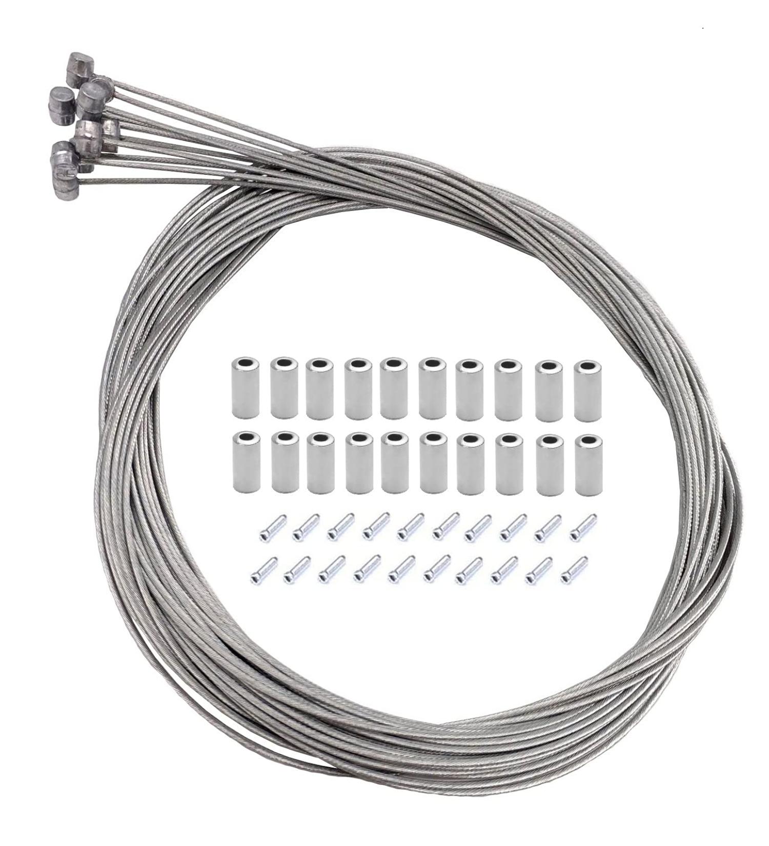 BlueSunshine 10 Pcs 1.8m Bike Shifter/Brake Cable Set with Alloy Cap End Tips - 10 Pack - Buy Online on SooperMarket.com