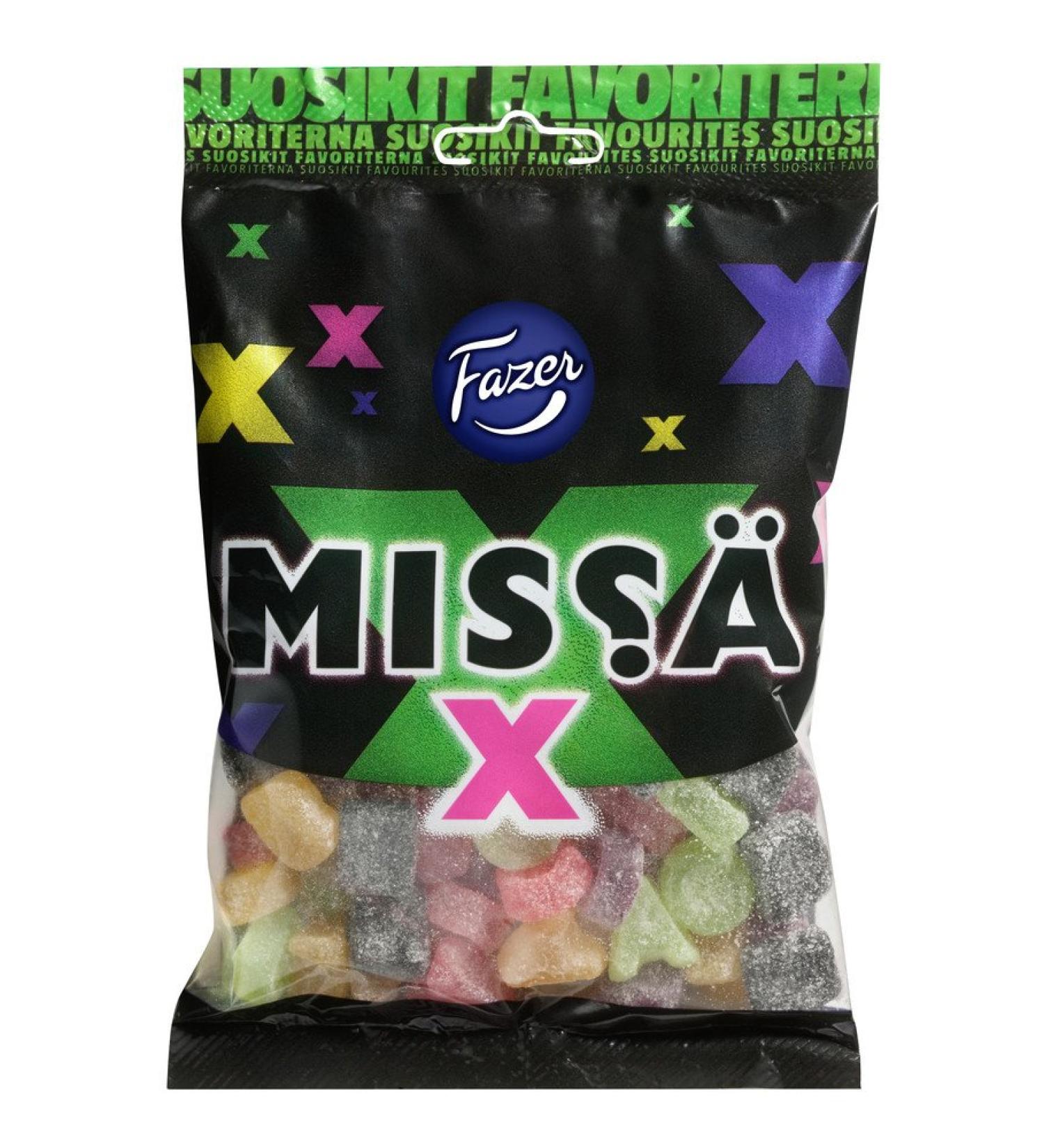 Fazer Missa X - Salty Liquorice & Fruity Wine Gums - Candy - Sweets - Bag 180g