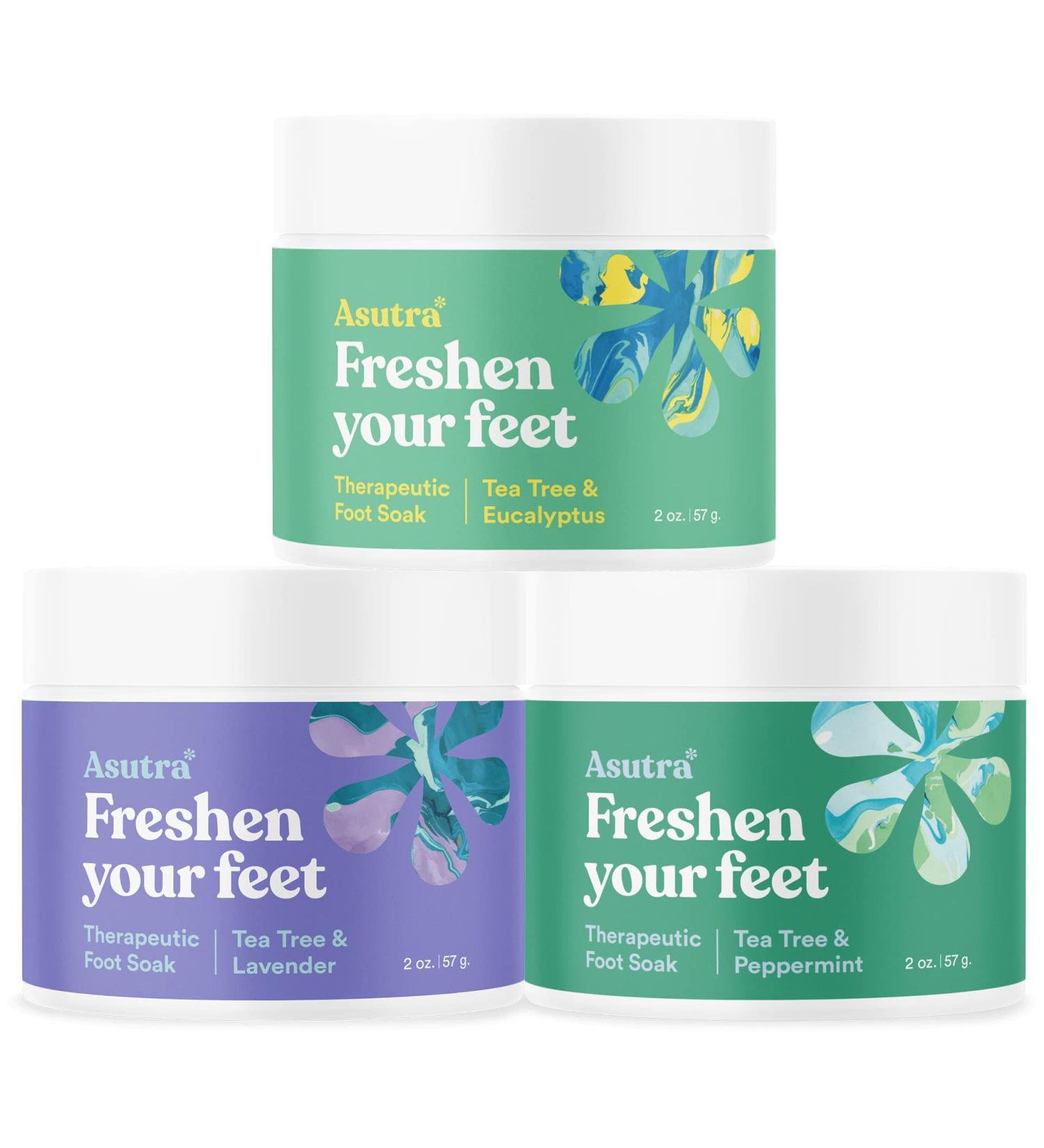 ASUTRA Foot Soak Sampler Set - 3 Mini 2 oz Jars | Mini Sampler Set - Buy Online on SooperMarket.com
