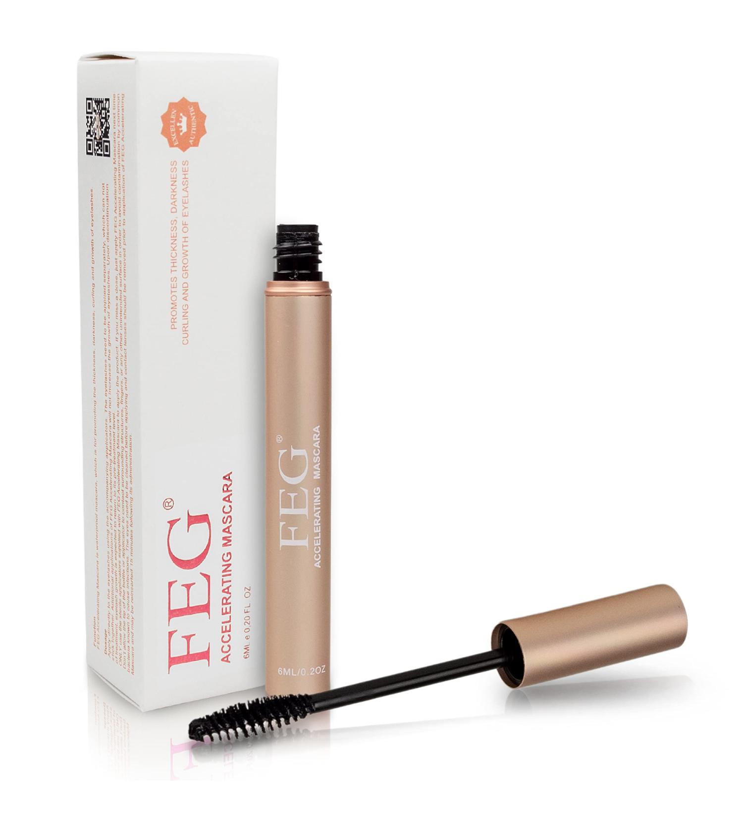 FEG Accelerating Mascara & Eyelash Enhancer Serum | 2-in-1 Formula for Longer, Darker Lashes | Eyelash Enhancing Serum 6mL - Buy Online on SooperMarket.com