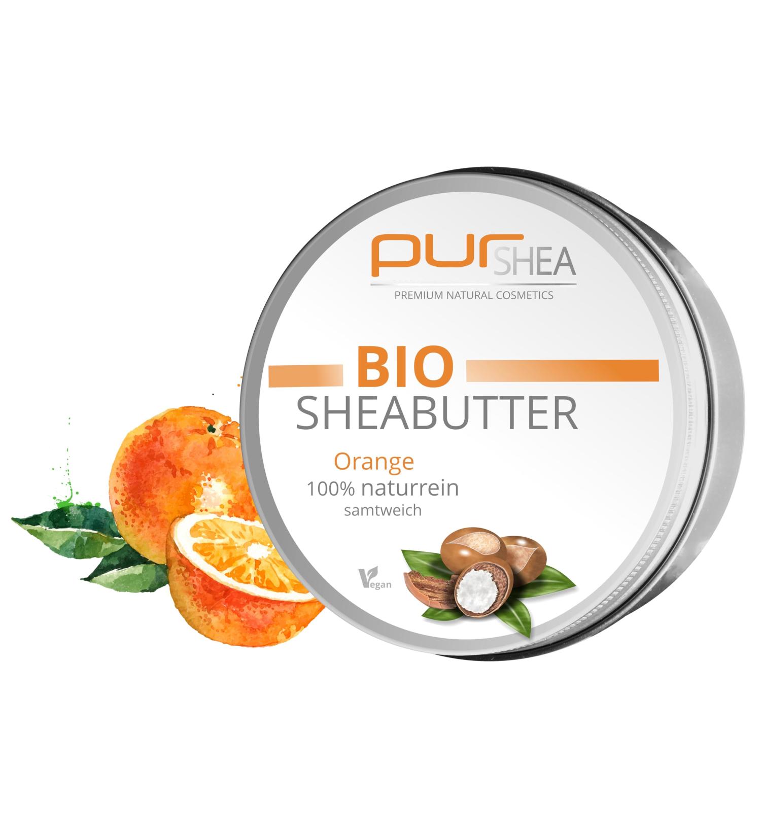 purSHEA - Organic Shea Butter - 100% Natural - Velvety Soft Consistency - Rich Skin Care in Organic Quality - Plastic-Free - 250 ml (Orange) - Buy Online on SooperMarket.com
