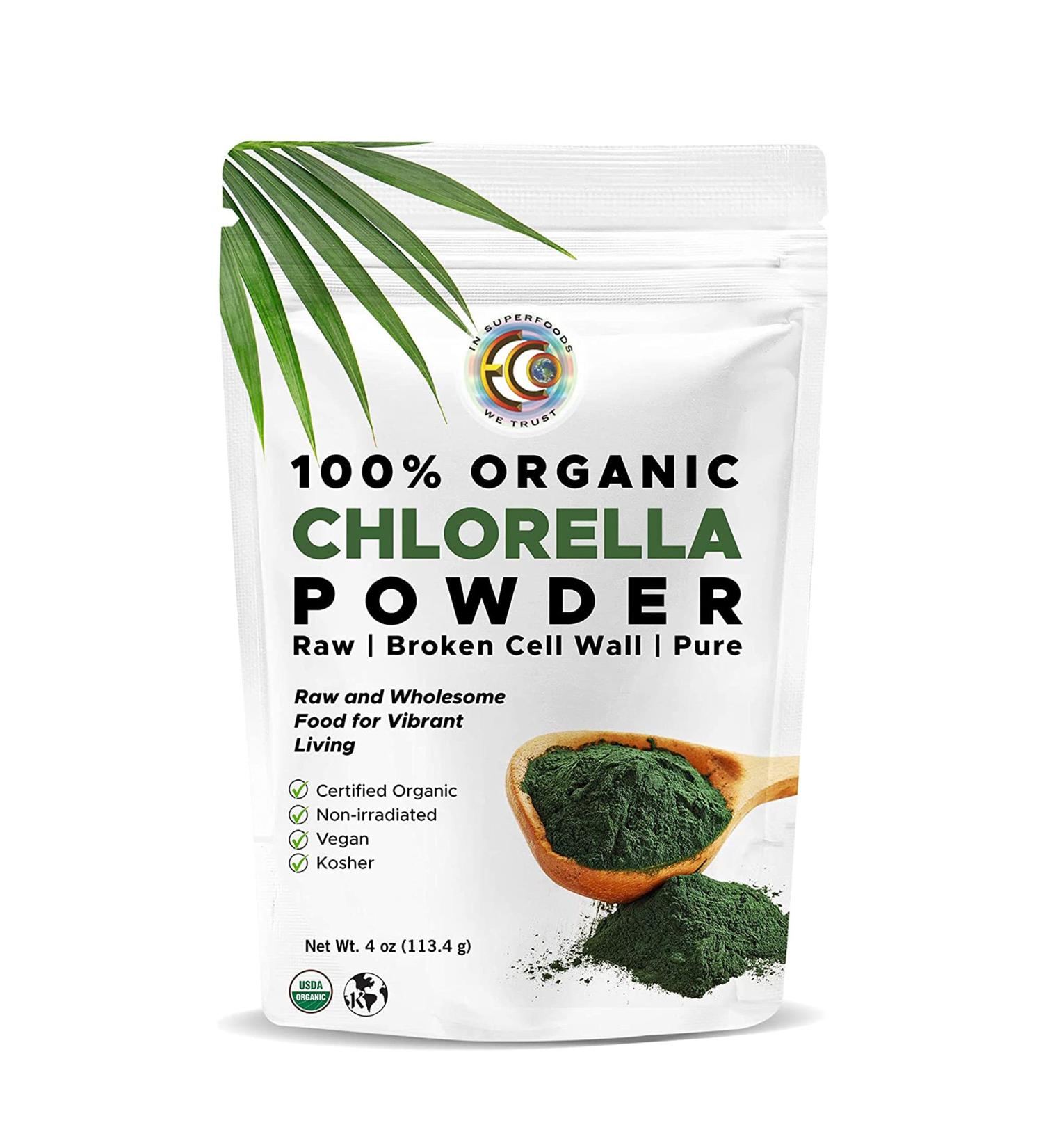 Organic Chlorella Powder 4 oz - Earth Circle Organics | Superfood & Nutrient-Rich Supplement - Buy Online on SooperMarket.com
