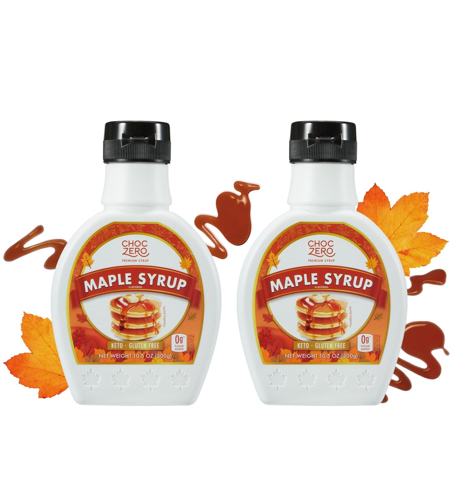 ChocZero Maple Syrup - Sugar Free, Low Carb, Gluten Free, Non-GMO - 2 Pack, 10.5 oz Bottles - Buy Online on SooperMarket.com