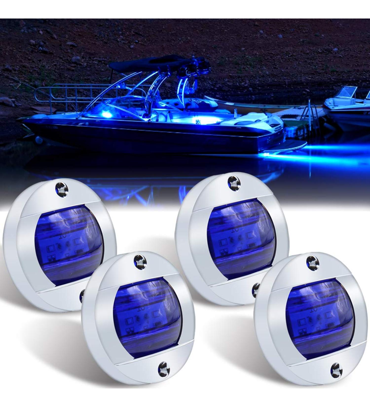 Boaton Boat LED Night Fishing & Courtesy Deck Lights Marine Interior & Yacht Lights for Pontoon, Bass Boat & Yacht (Blue) - Buy Online on SooperMarket.com