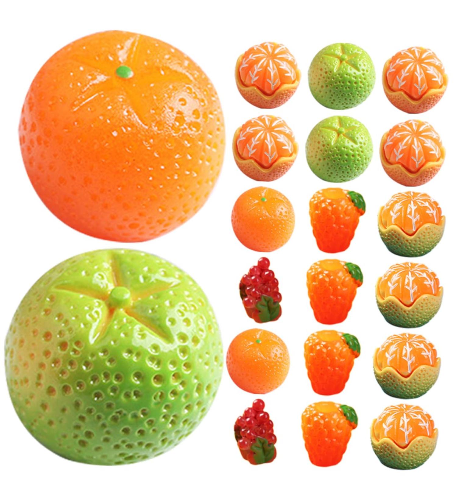 KOMBIUDA 24pcs Artificial Fruit Realistic Fruit Decoration Kitchen Wedding Decoration Jewelry Making Fruits Hair Clips Charm Fake Orange Kid Jewelry Resin Fruit Ornaments Child Lemon Mini - Buy Online on SooperMarket.com