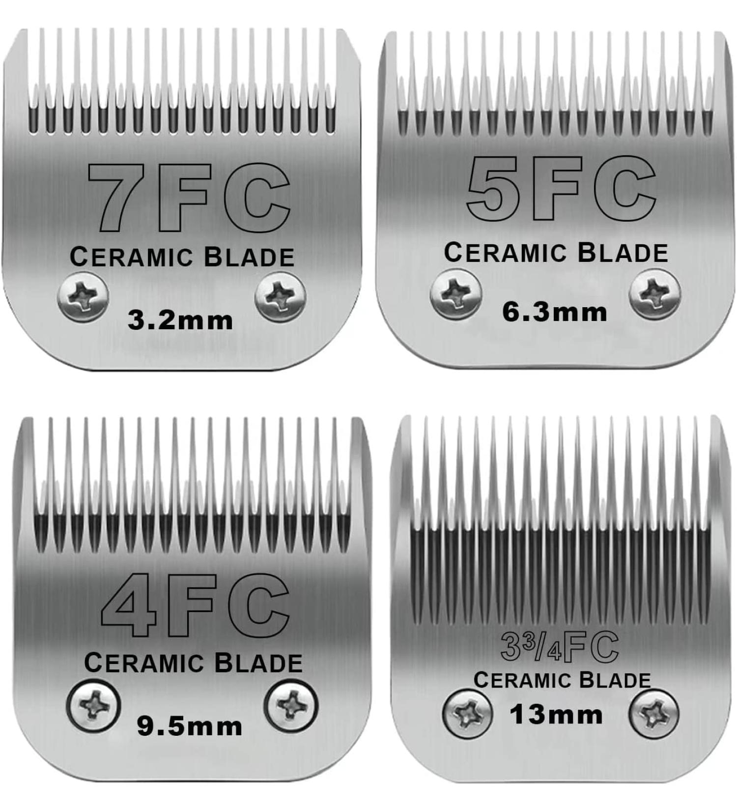 BESTBOMG Replacement Dog Grooming Knife Set | 4 Compatible Blades for Heiniger/Moser Max45/Andis/Easter A5 | 3.2mm-13mm Cutting Length | Ideal for Professional Dog Care - Buy Online on SooperMarket.com