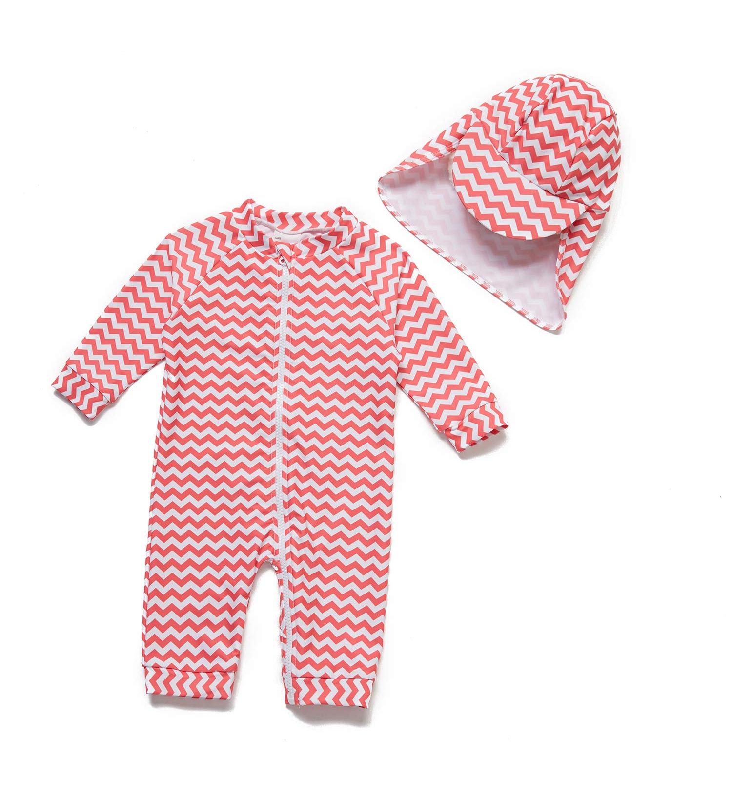 BONVERANO Baby Girls Swimsuit 18-24 Months | UPF 50+ Full-Length Zipper One Piece Swimwear - Buy Online on SooperMarket.com