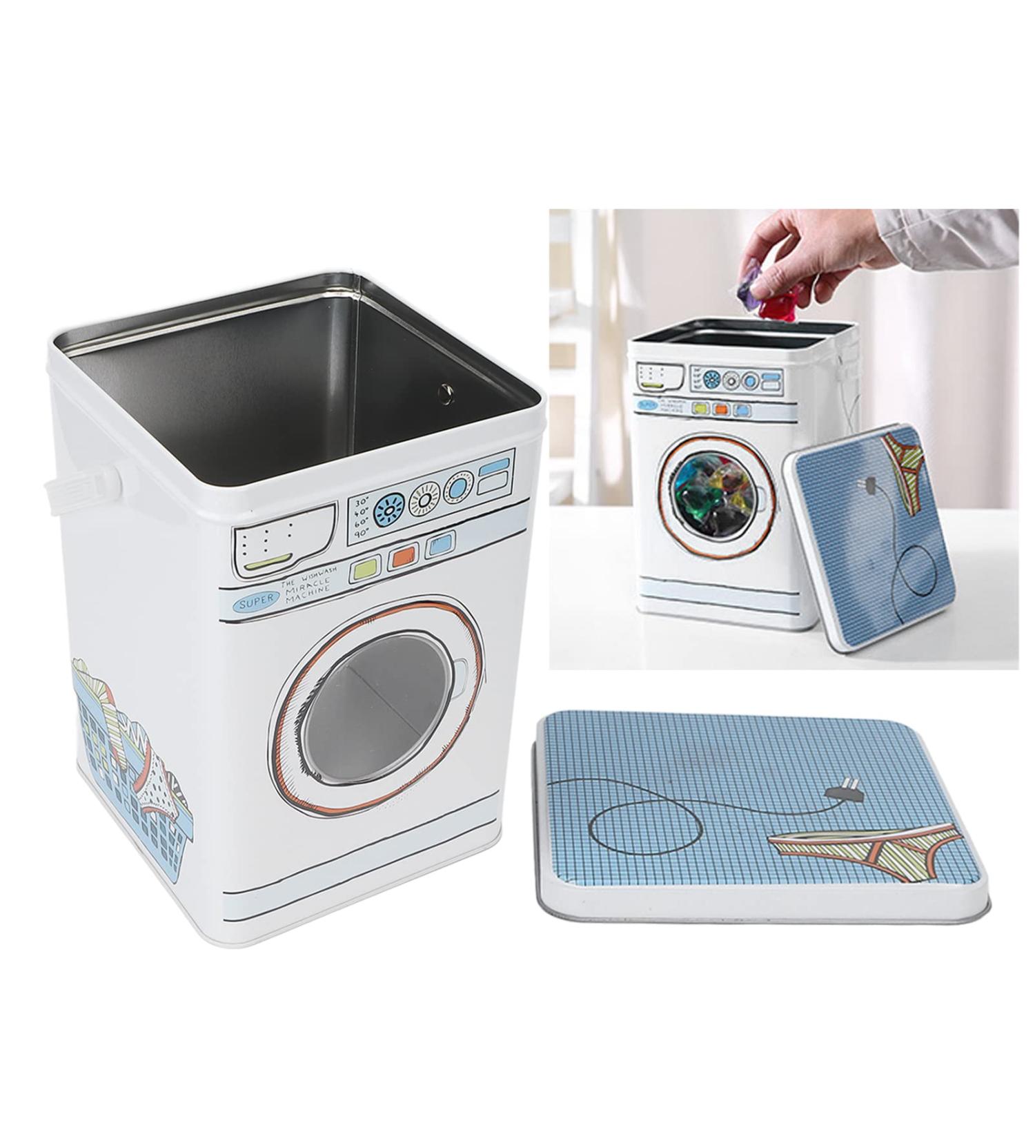 Laundry Detergent Powder Storage Tin Box Laundry Powder Metal Box Large Capacity Metal Laundry Detergent Canister Container for Storing Washing Tablets Blue - Buy Online on SooperMarket.com