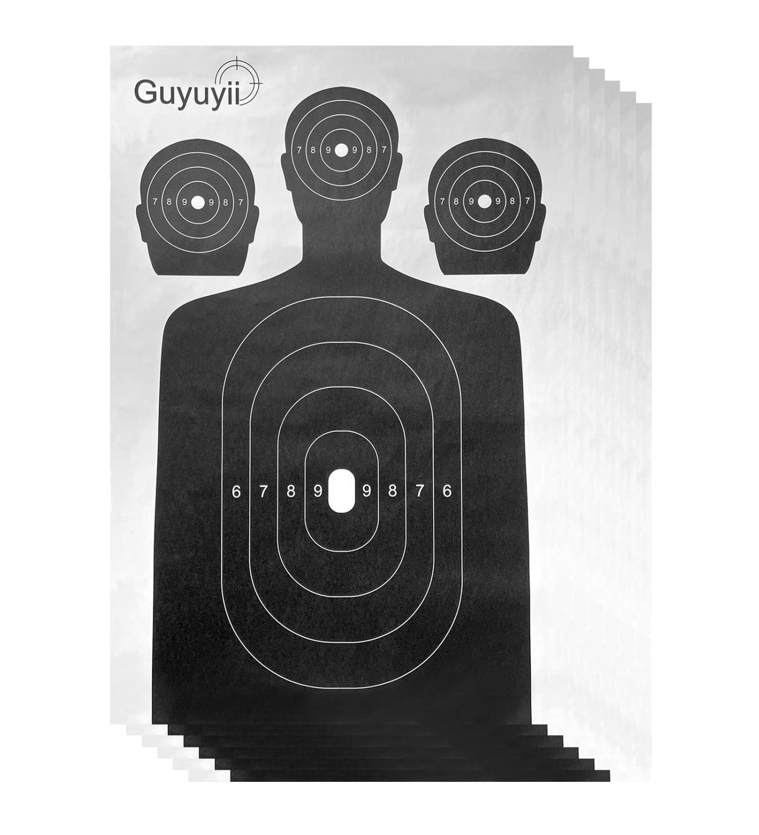 Shooting Targets Paper - 50 Sheets - 17x25 in - Silhouette Design - Ideal for Rifle, Gun, Airsoft - Includes 4 Metal Hinge Clips - Target Practice Essential - Buy Online on SooperMarket.com
