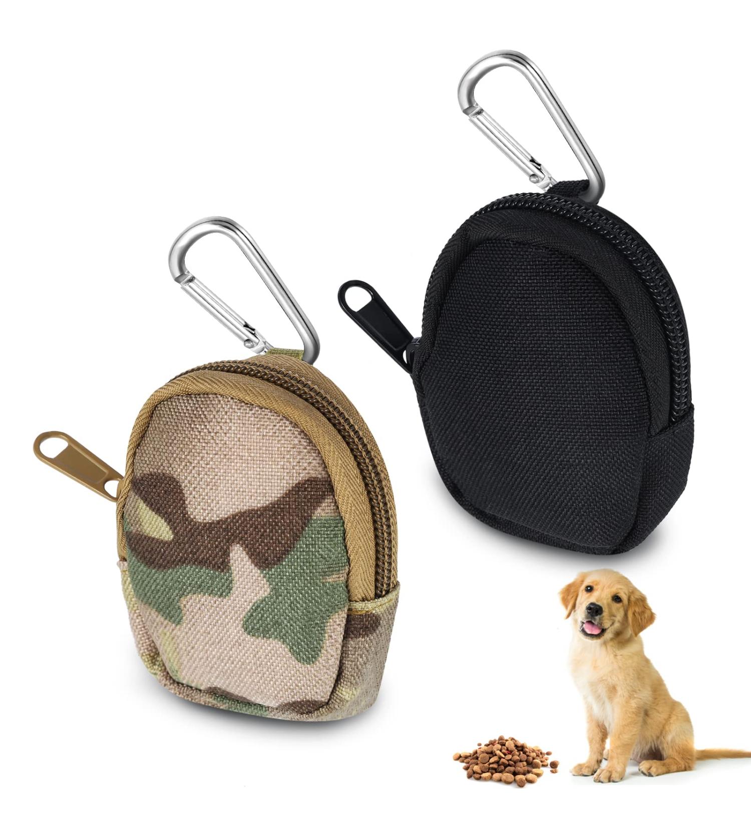 Pinenuts Small Dog Treat Bag 2 Pack Dog Training Treats Pouch Pet Puppy Dog Walking Bags Pocket with Mezzanine and Carabiner - Buy Online on SooperMarket.com