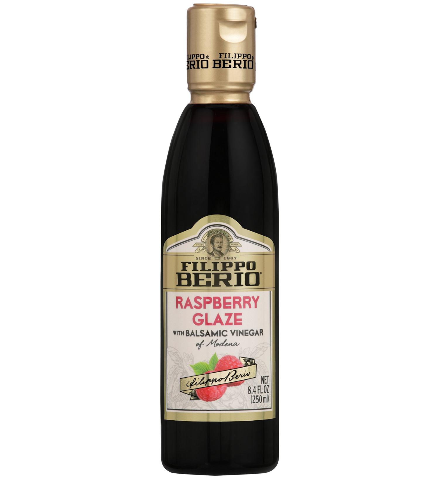 Filippo Berio Raspberry Balsamic Glaze 8.4 Fl Oz - Premium Quality Balsamic Glaze in a Convenient Plastic Bottle - Buy Online on SooperMarket.com