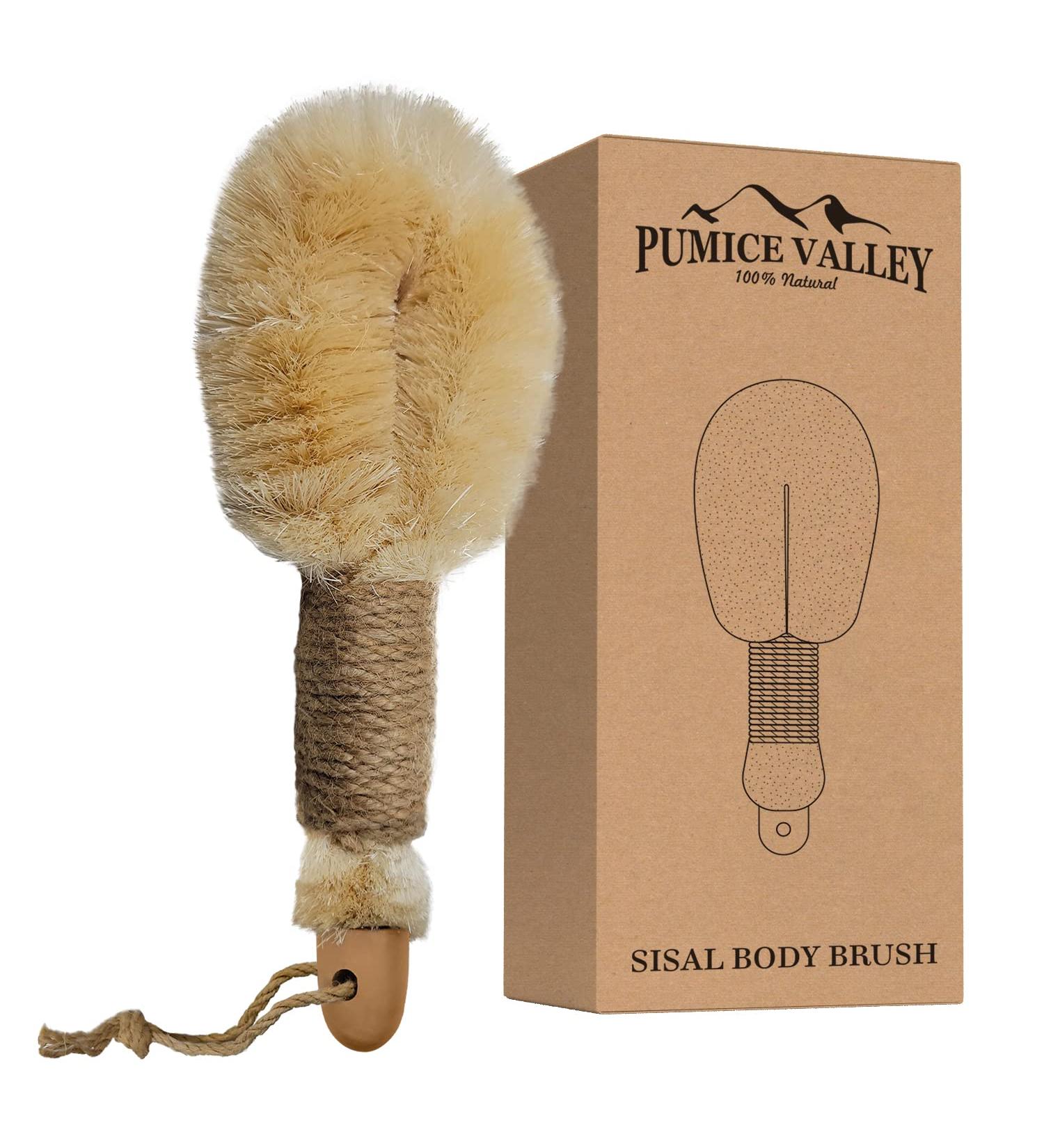 Sisal Dry Body Brush for Exfoliation and Skin Health - Natural Bristles, Improve Blood Circulation, Reduce Cellulite and Ingrown Hairs - Buy Online on SooperMarket.com