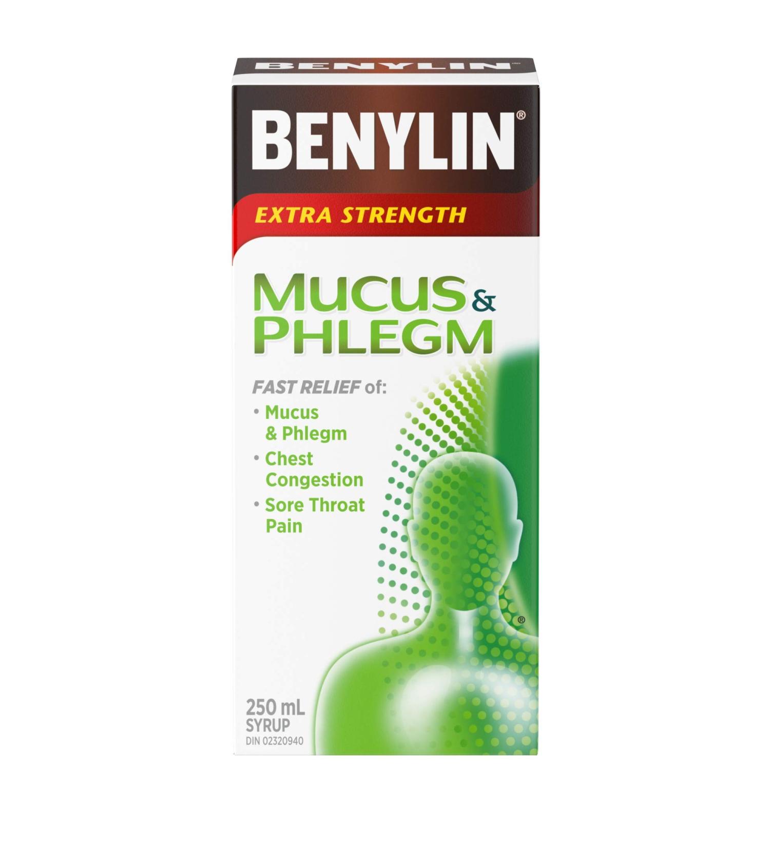 BENYLIN Extra Strength Mucus and Phlegm Syrup Relieves Chest Congestion and Mucus and Phlegm 250mL Mucus & Phlegm Relief 250 ml (Pack of 1) - Buy Online on SooperMarket.com