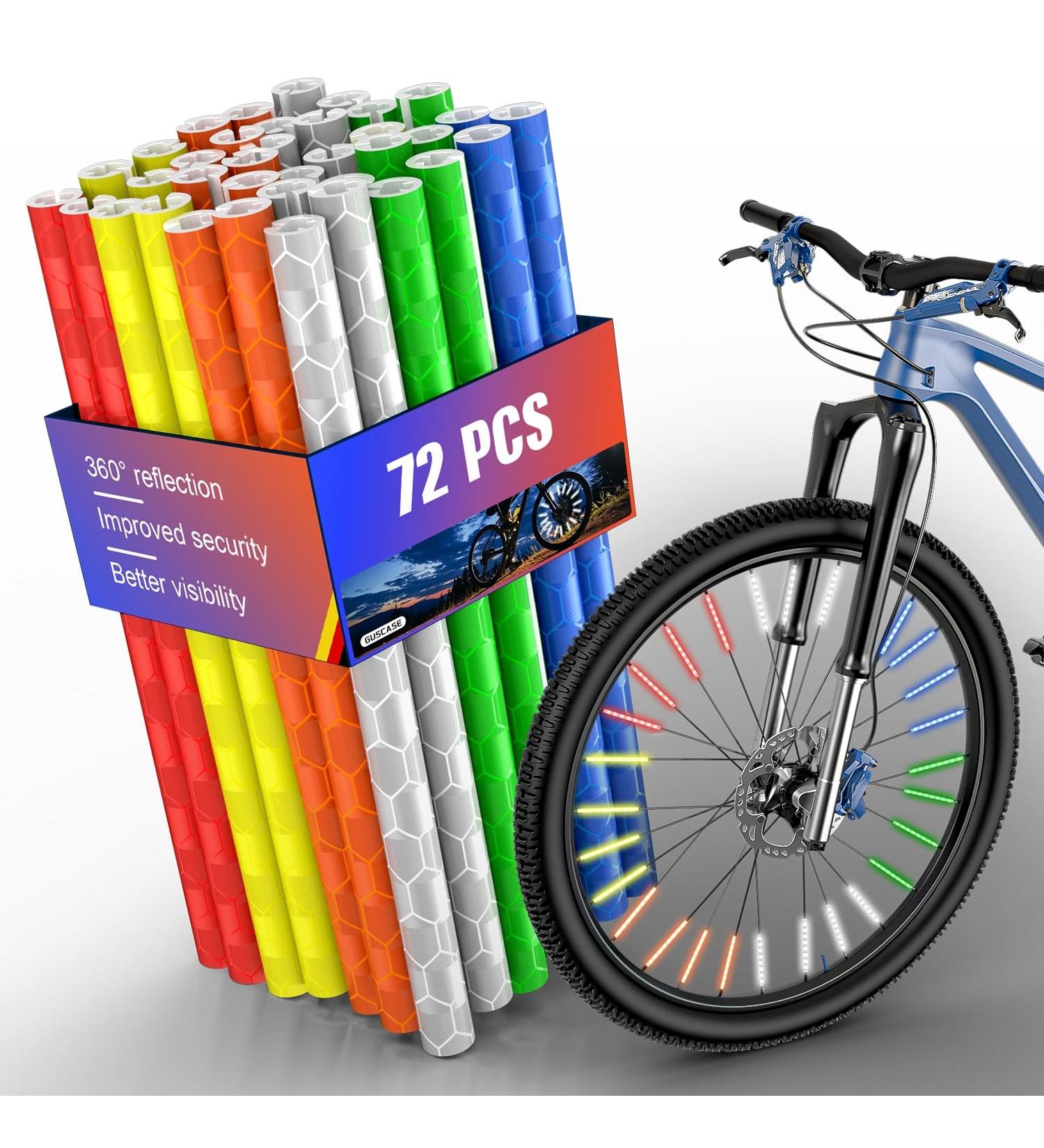 Guscase Bicycle Spoke Reflectors - 360 Visibility | 72-Piece Set | Easy to Assemble | Bright Colors | Bike Accessories - Buy Online on SooperMarket.com