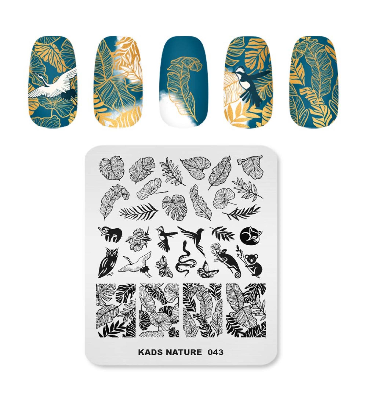 Alexnailart Stainless Steel Nail Stamping Template - Manicure Nail Art Decoration NA043 - Buy Online on SooperMarket.com