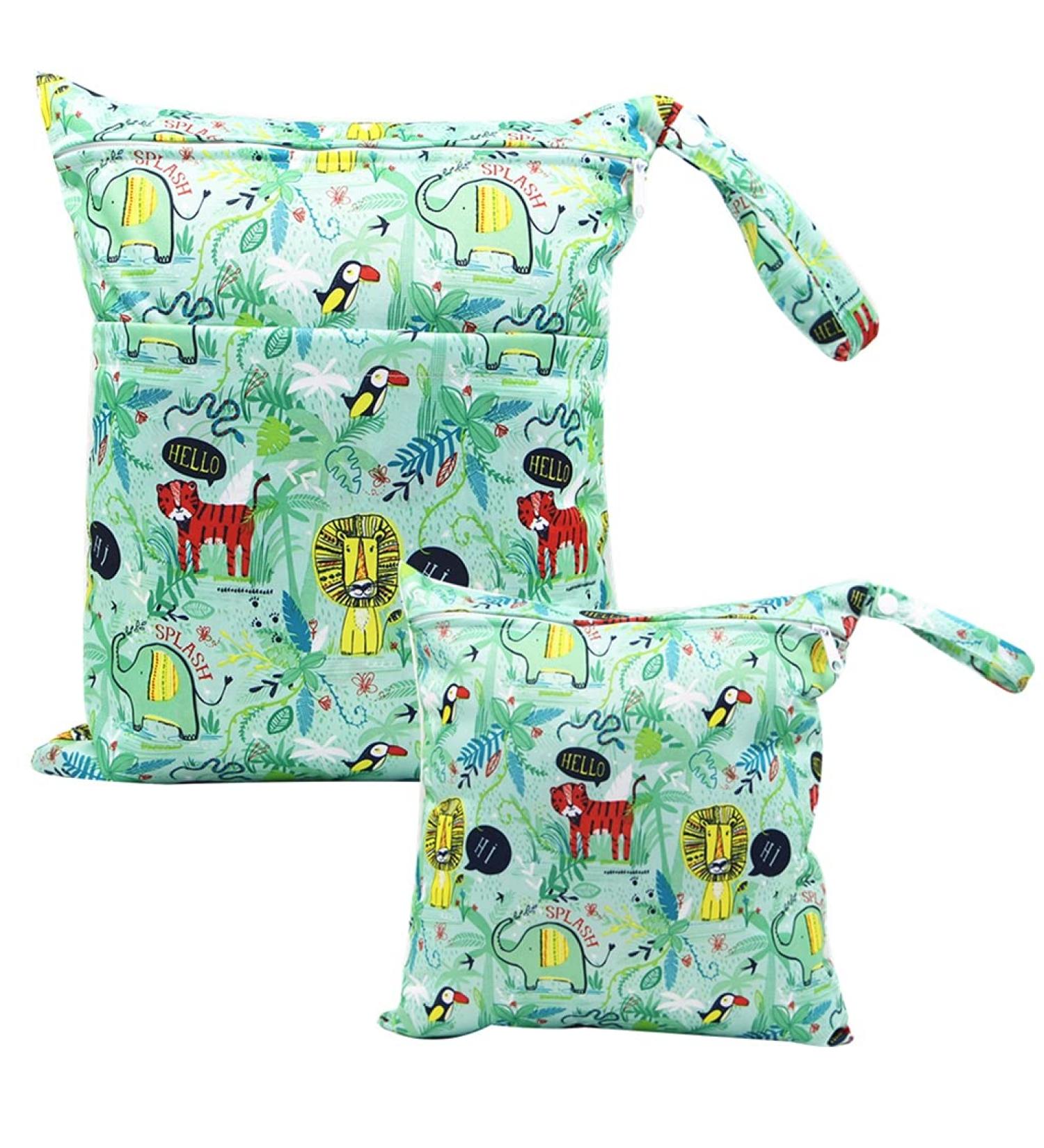 Egurs Wetbag Diaper Bag for On-the-Go - Large & Medium Zoo Green - Ideal for International Shipping - Buy Online on SooperMarket.com