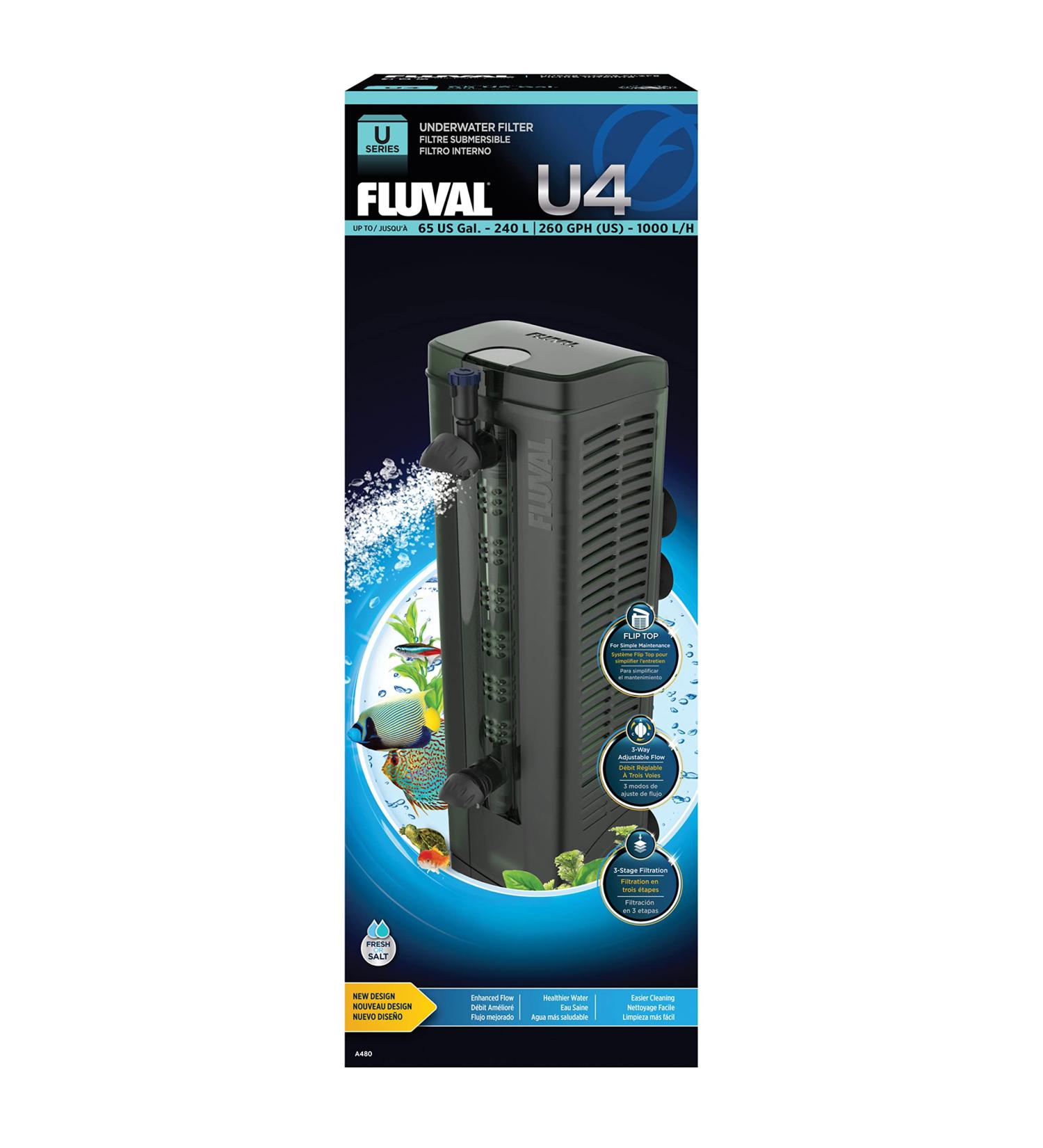 Fluval U4 Internal Filter for Aquariums 130-240L | 10W Performance - Optimal Filtration Solution - Buy Online on SooperMarket.com