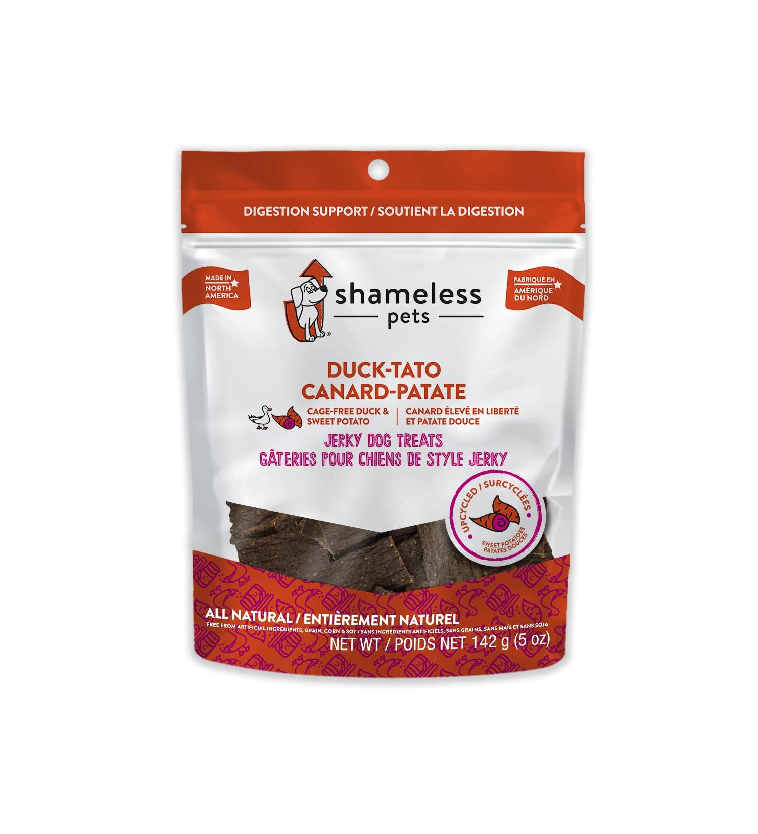 Shameless Pets Duck-Tato Jerky Dog Treats All Natural Duck Jerky Treats for Digestive Health Duck/Sweet Potato - 142 g Jerky Bites - Buy Online on SooperMarket.com