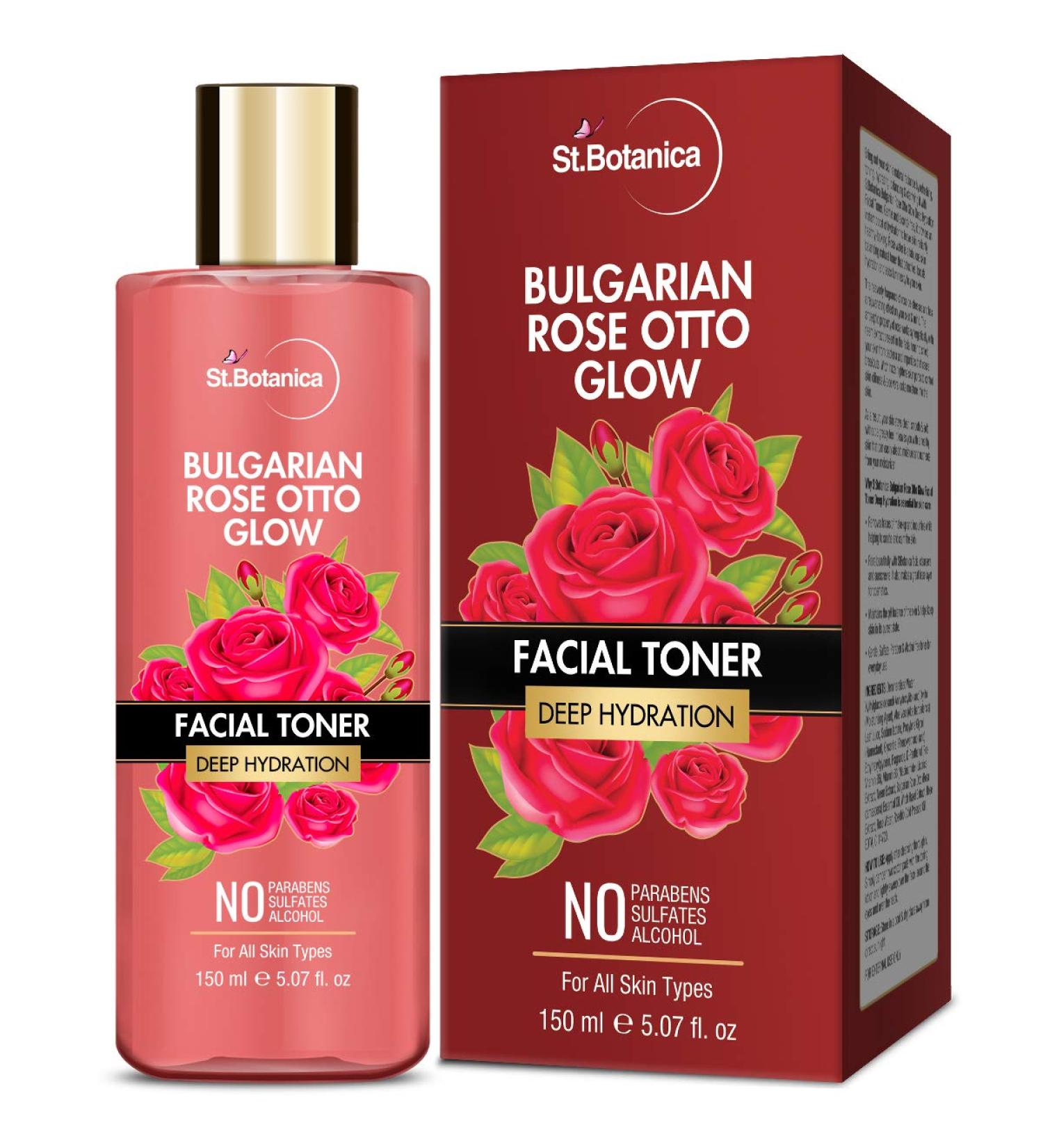 StBotanica Bulgarian Rose Otto Glow Toner | Deep Hydration | Paraben & SLS Free - 150ml - Buy Online on SooperMarket.com