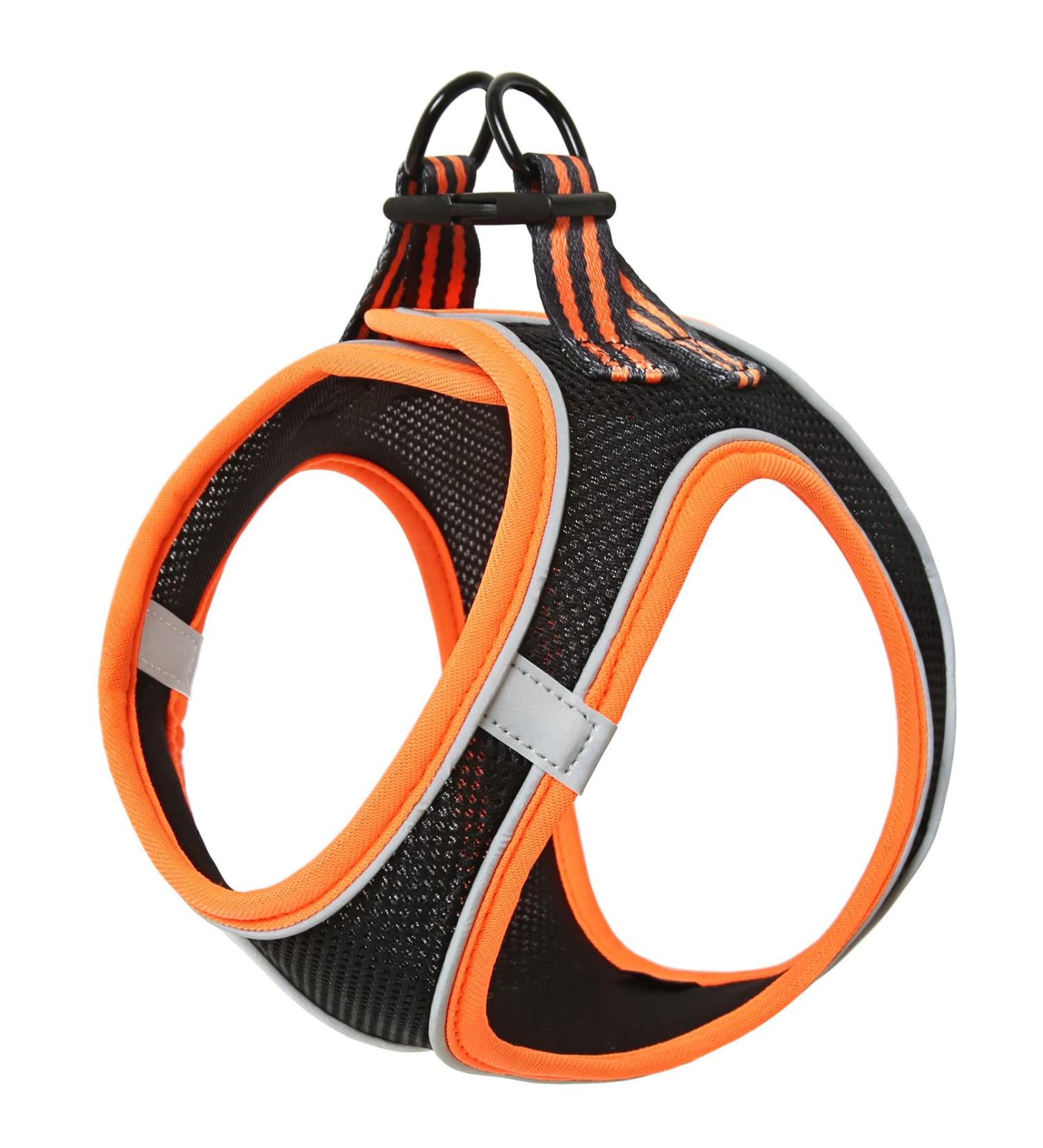 Buy Heele Dog Harness for Small & Medium Dogs - Adjustable Reflective Soft Mesh - Breathable & Comfortable - Perfect for Puppies - 2XS Size - Orange - Buy Online on SooperMarket.com