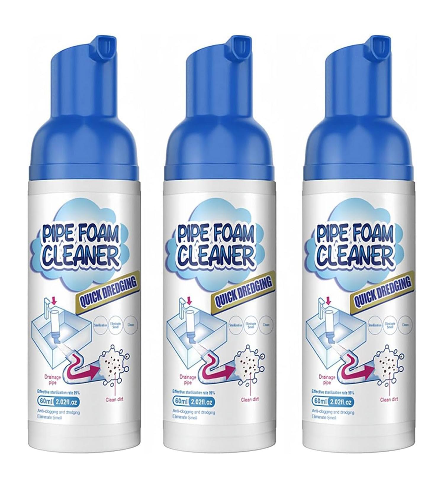 Get Foaming Drain Cleaner Powerful Sink and Drain Cleaner Foam Foam Drain Cleaner Quickly Clean Sewers and Eliminate Odors Foaming Sink Drain Cleaner for Bathroom Kitchen (3pcs) - Buy Online on SooperMarket.com