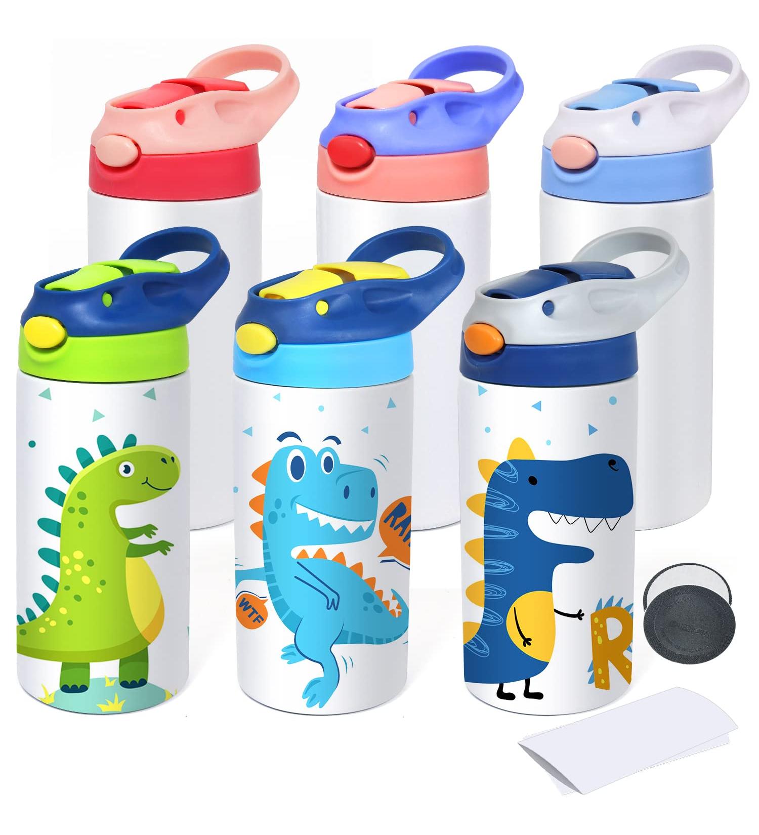 Mocaru Kids Sublimation 12oz Water Bottle with Straw Lid - 6 Pack - Buy Online on SooperMarket.com