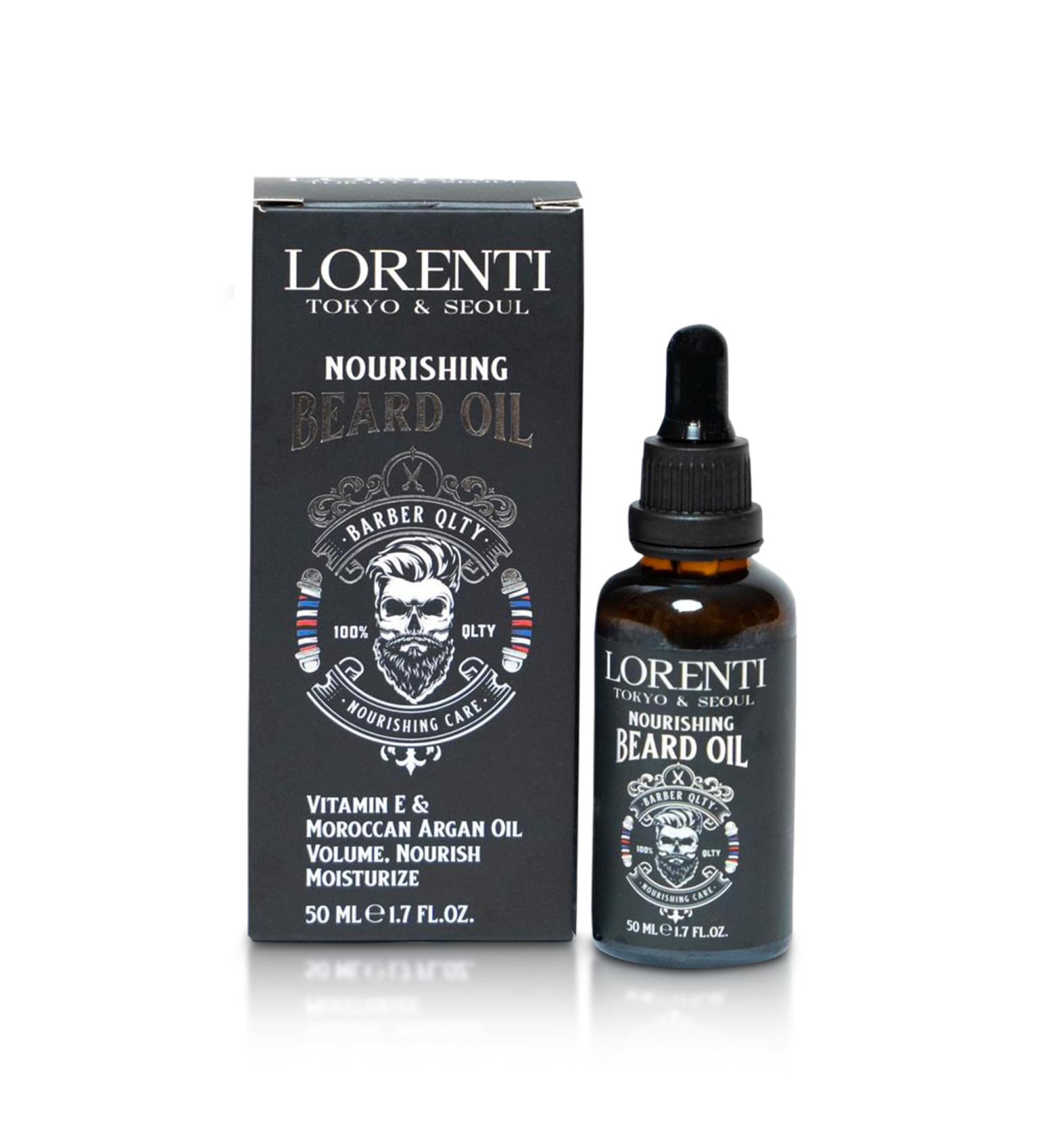 Lorenti Men Nourishing Beard Oil - Vitamin E & Moroccan Argan Oil Moisturizer | 50ml | International Shipping Available - Buy Online on SooperMarket.com