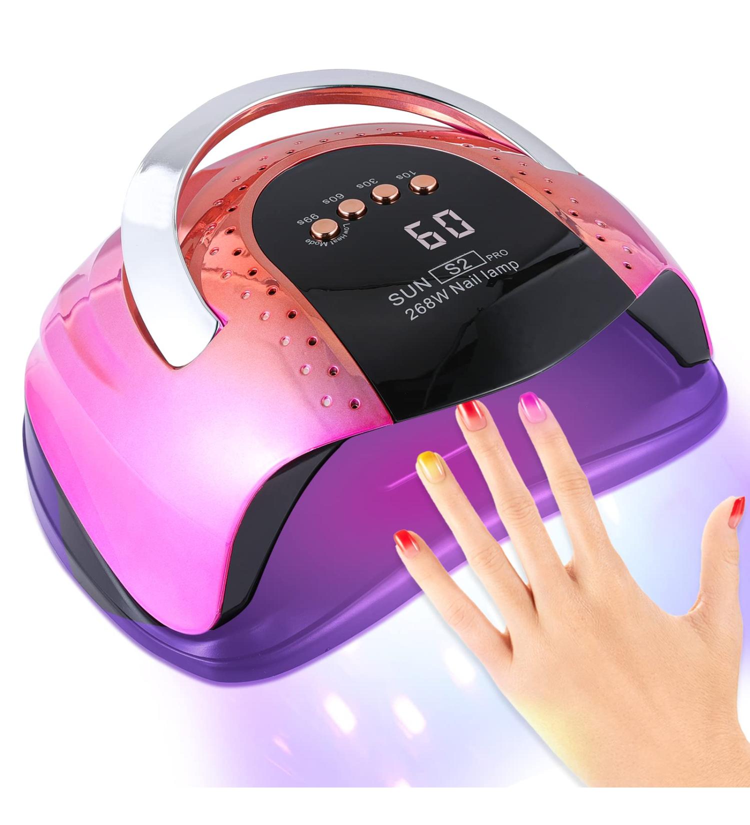 Buy Gel UV LED Nail Lamp - 268W High Power 4 Timer Settings & Auto Sensor for Professional Manicure - Buy Online on SooperMarket.com