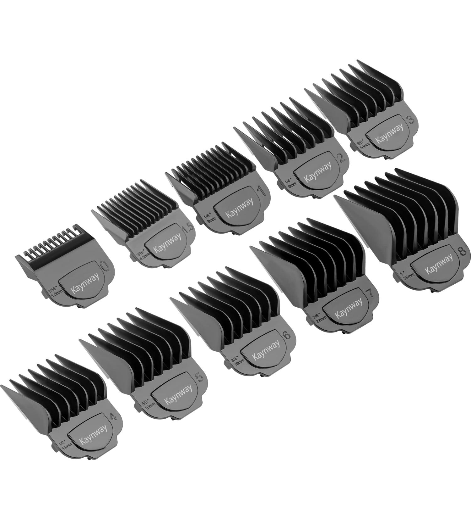 Andis Clipper Guards Set - Kaynway Professional Upgrade Magnetic Comb Guides for Andis Master Clipper 10PCS (Black) - Buy Online on SooperMarket.com