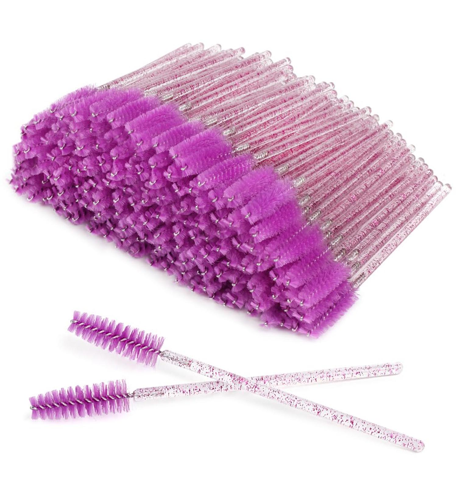 XPP Disposable Eyelash Brushes 100PCS - Crystal Purple Mascara Wands and Brow Spoolie for Makeup - Cosmetic Tools - Buy Online on SooperMarket.com