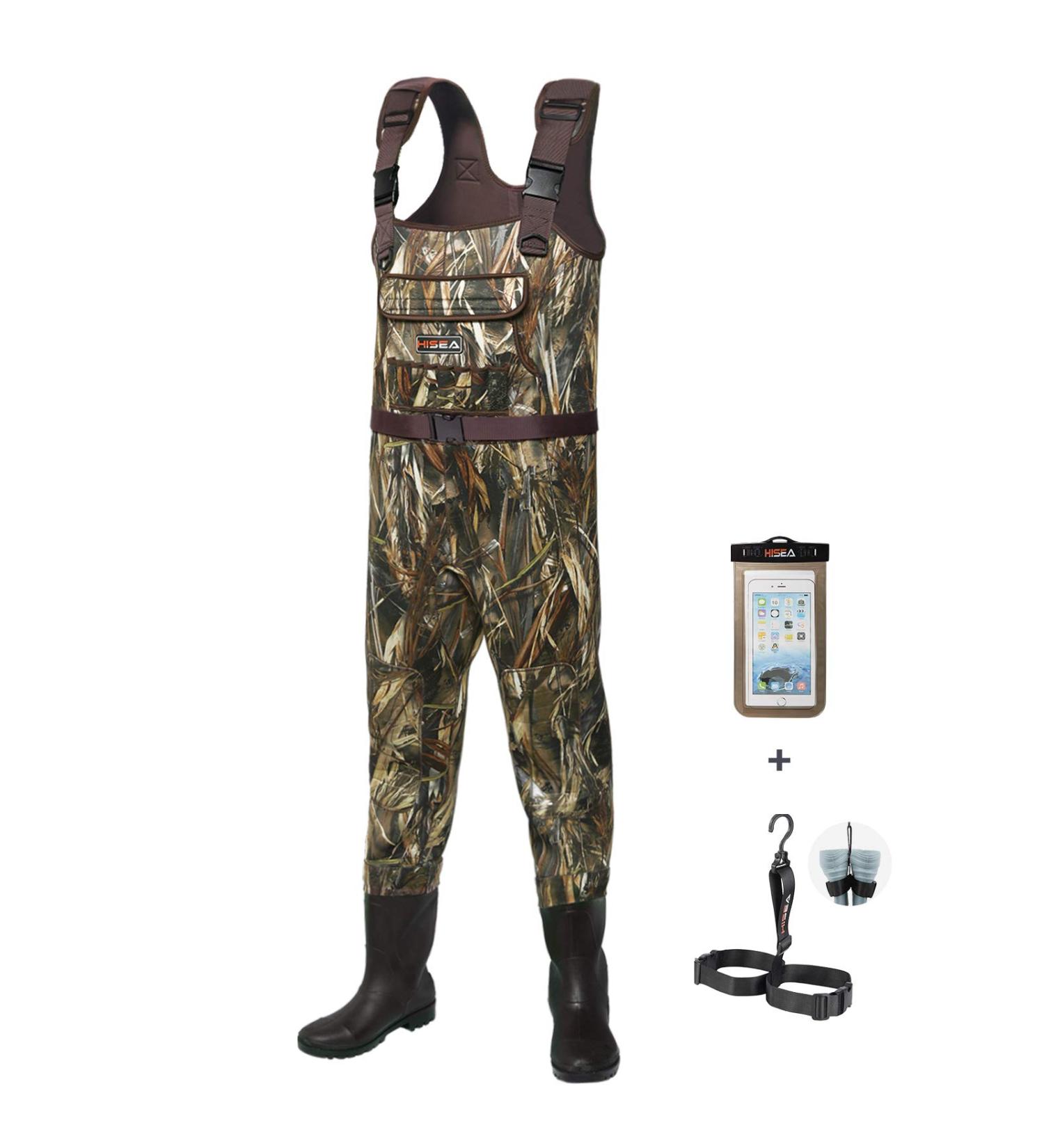 HISEA Neoprene Chest Waders with Boots - Truetimber Drt Camo, Size 11 | Men's Duck Hunting Waders - Buy Online on SooperMarket.com
