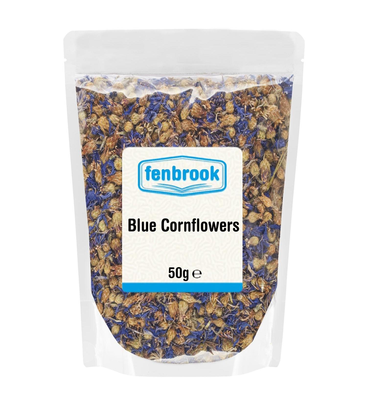 Dried Whole Blue Cornflowers 50g by Fenbrook