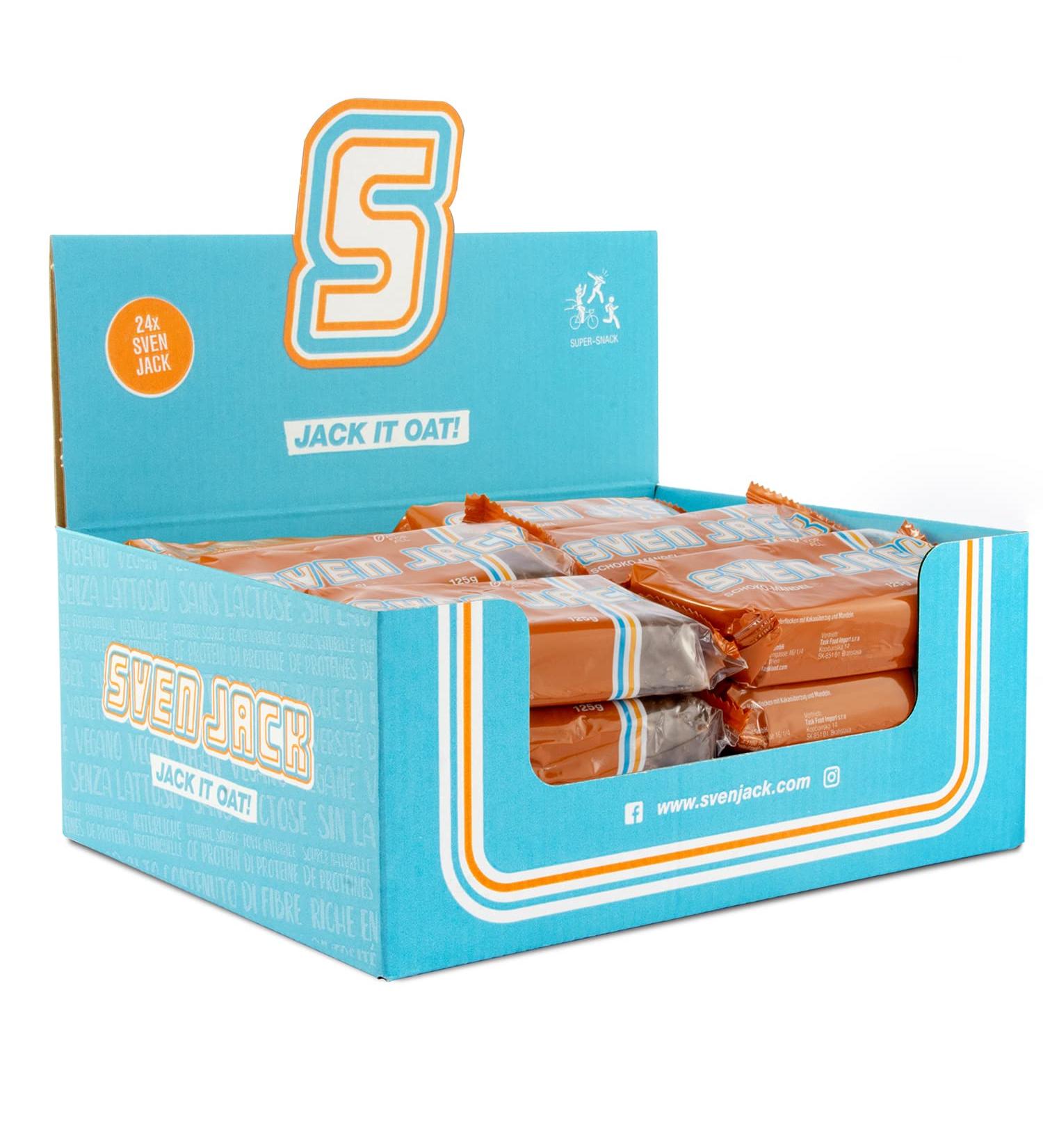 Sven Jack Chocolate Almond Energy Cake - Original Oatmeal Flapjack Low Sugar High Energy - 125g (12 Pack) | Fitness Snack for Optimal Performance - Buy Online on SooperMarket.com