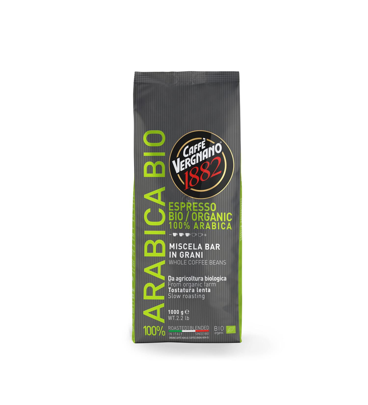 Caff Vergnano 1882 100% Arabica Organic Coffee Beans - 1kg Pack for International Shipping - Buy Online on SooperMarket.com