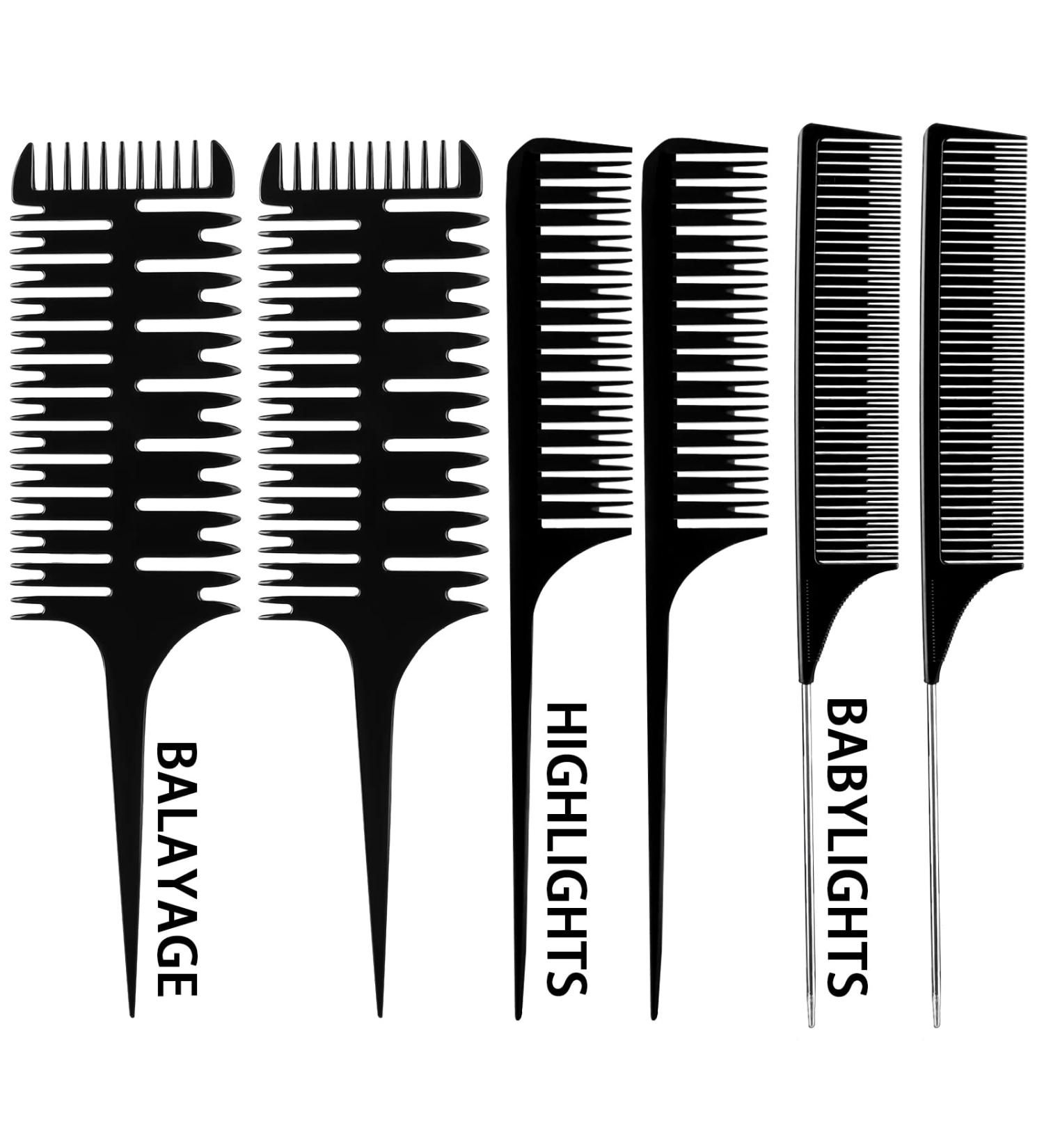 Dyeing Hair Comb Set for Sectioning and Styling - 6 Pieces, Assorted Styles - Buy Online on SooperMarket.com