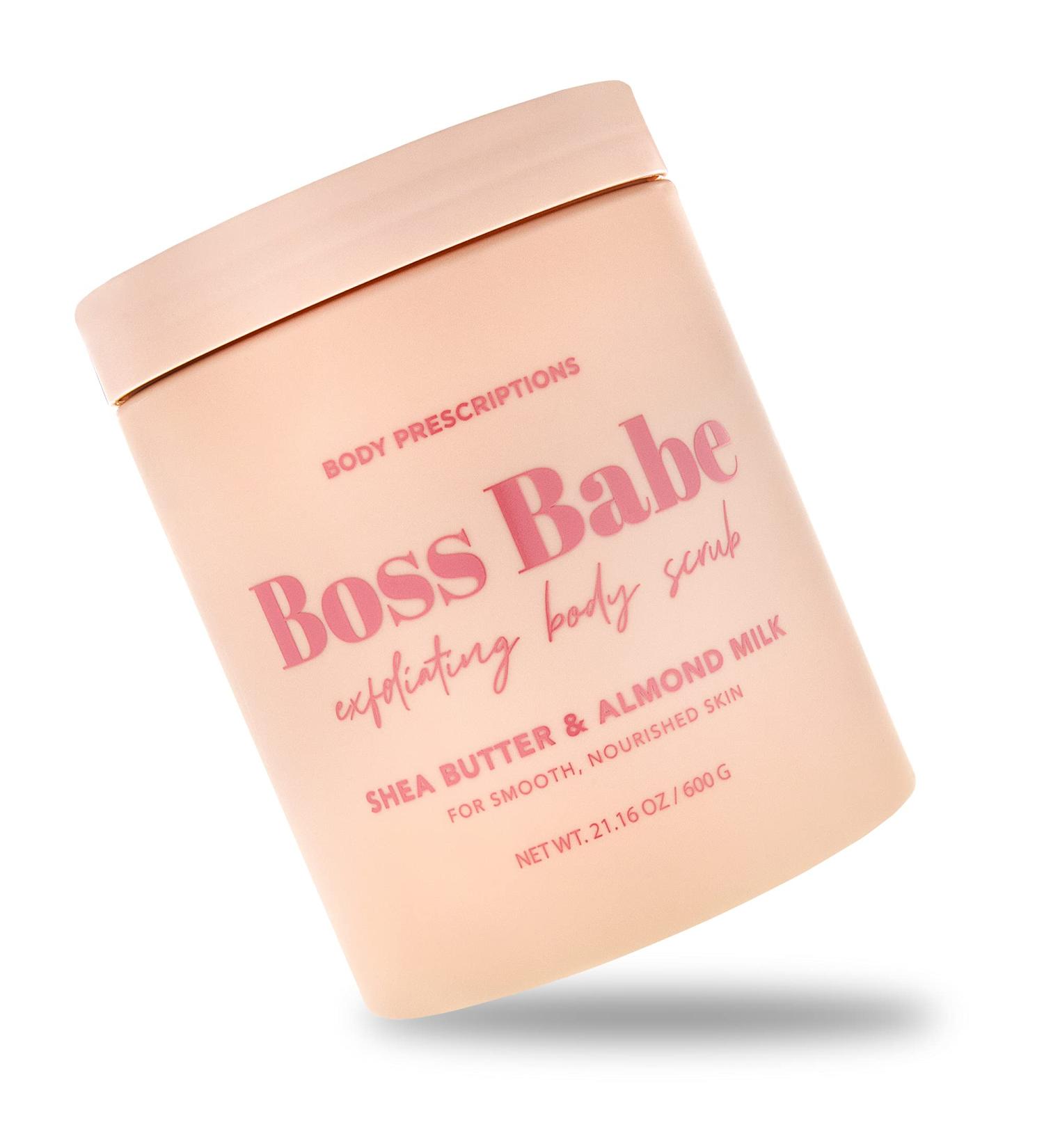 Body Prescriptions Pink Boss Babe Body Scrub Exfoliating Body Wash with Shea Butter and Almond Milk - Nourished and Smooth Skin - Buy Online on SooperMarket.com
