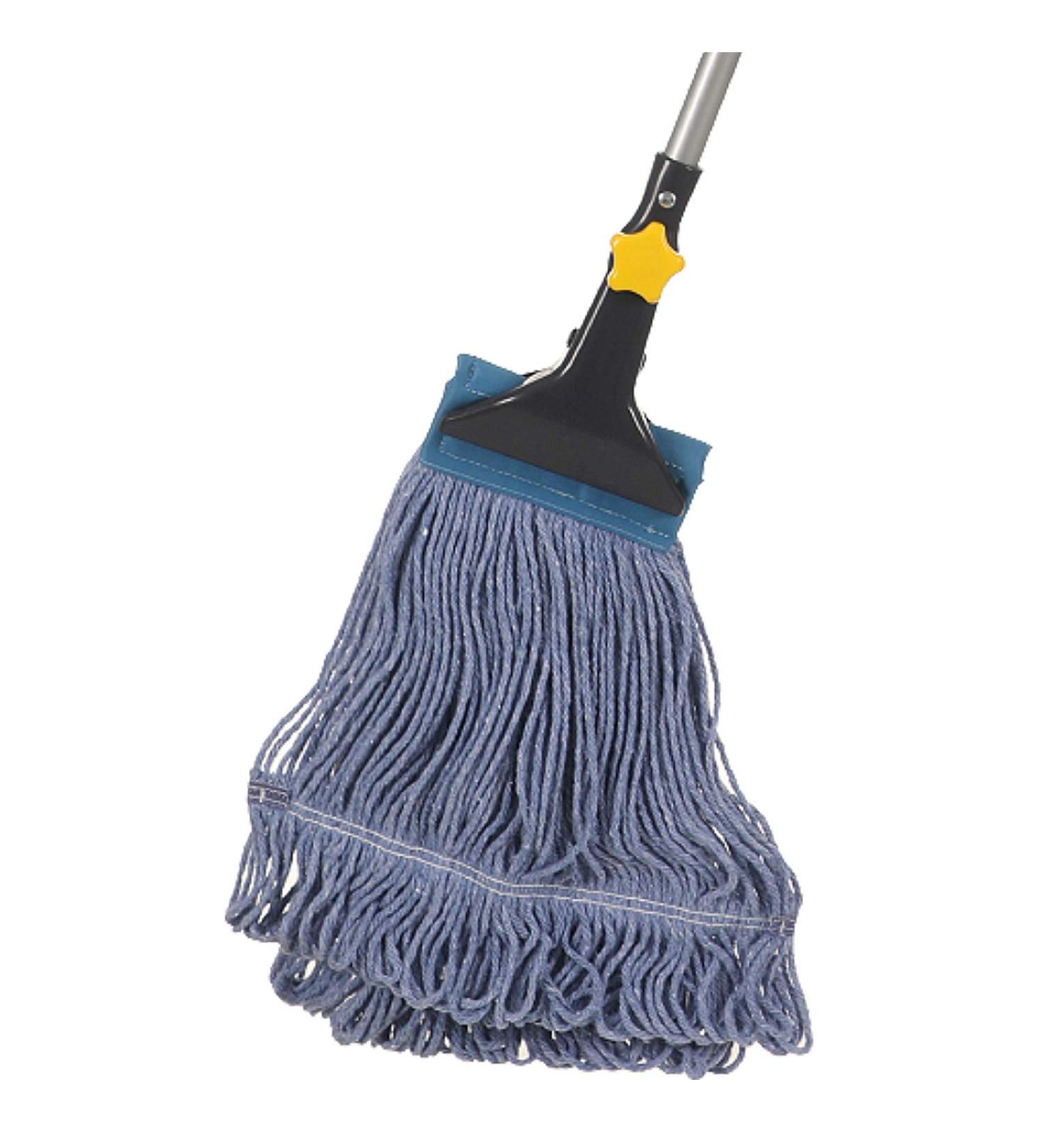 Yocada Heavy Duty Cotton Wet Mop - Commercial Grade, Industrial Strength with Telescopic Iron Pole - 55.1 Inches - Buy Online on SooperMarket.com