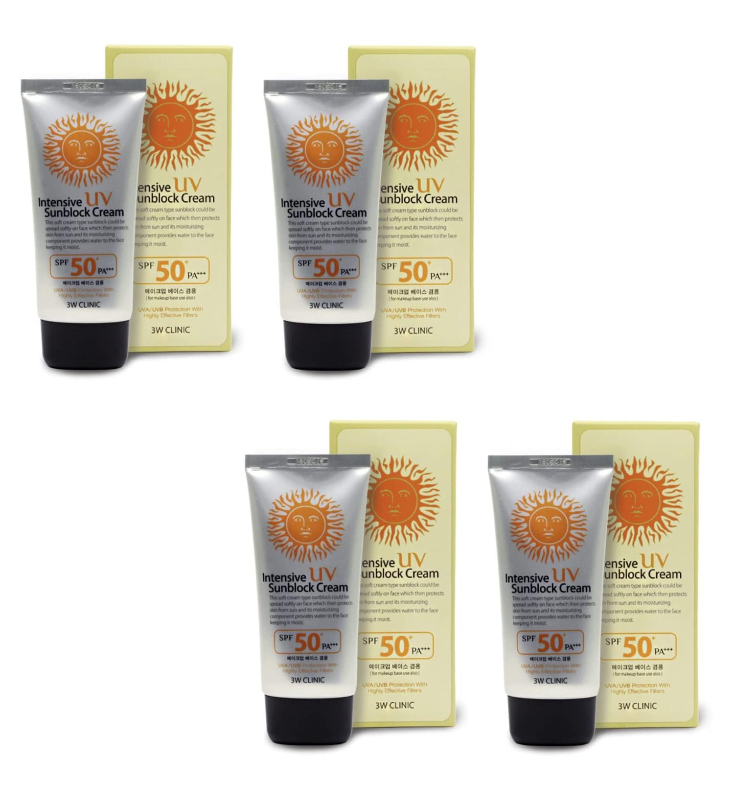 ZEESOON Intensive UV Sunscreen Sunblock Cream 4 Pack SPF50+ PA+++ 70ml - 3W Clinic - Buy Online on SooperMarket.com