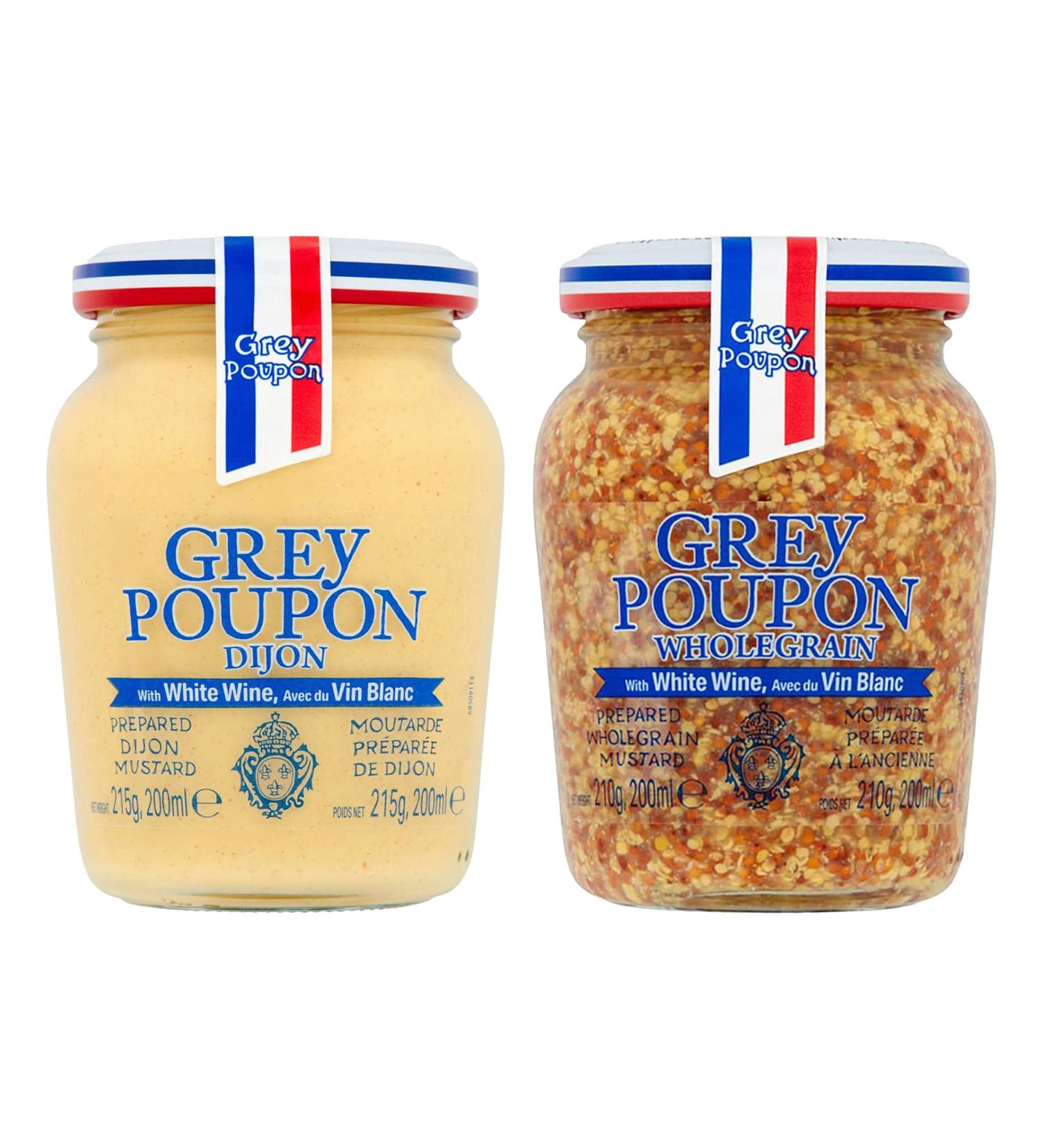 Intrinsic Treats Mustard Bundle with Grey Poupon Dijon 215g and Wholegrain Mustard 210g - (Pack of 2) - Buy Online on SooperMarket.com