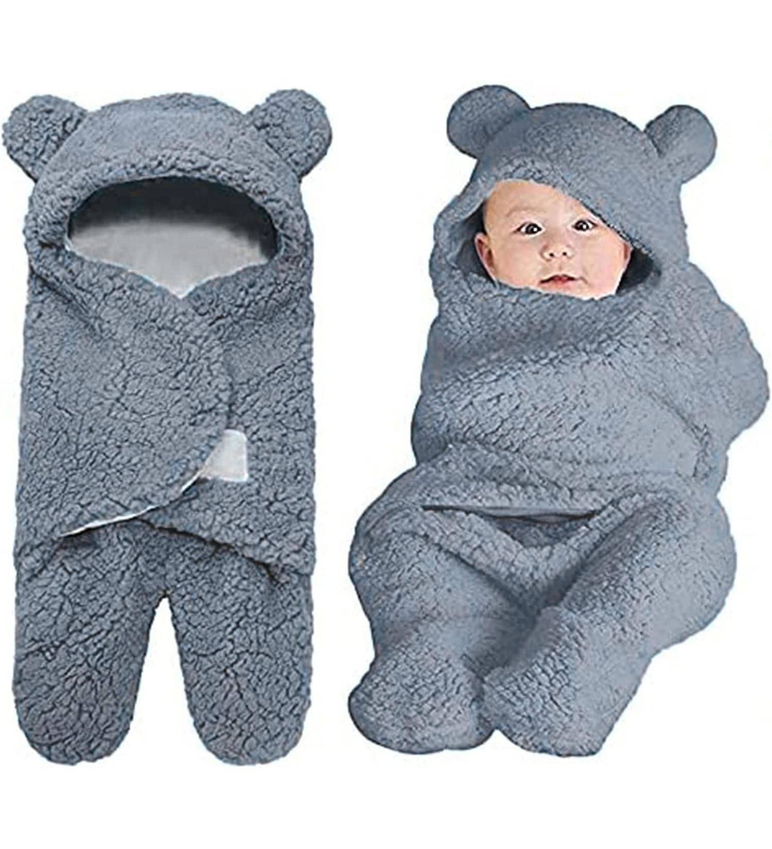 MUSUNFE Baby Boys Gifts Toy 0-6 Months | Newborn Sleeping Bag & Swaddle Blanket Set | Soft Cotton Blankets | Blue - Buy Online on SooperMarket.com