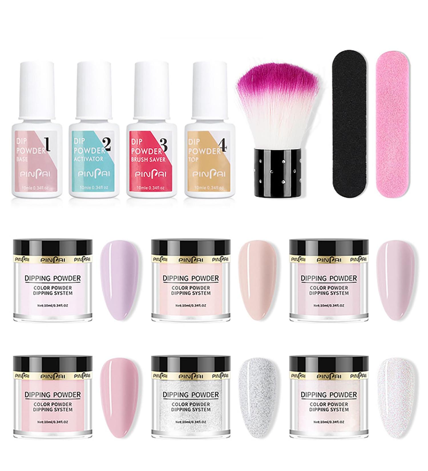 Roseflower Dipping Powder Nails Kit - 6 Colors Nude Dip Starter Kit | DIY Manicure at Home - Long-lasting 3 Weeks - Buy Online on SooperMarket.com