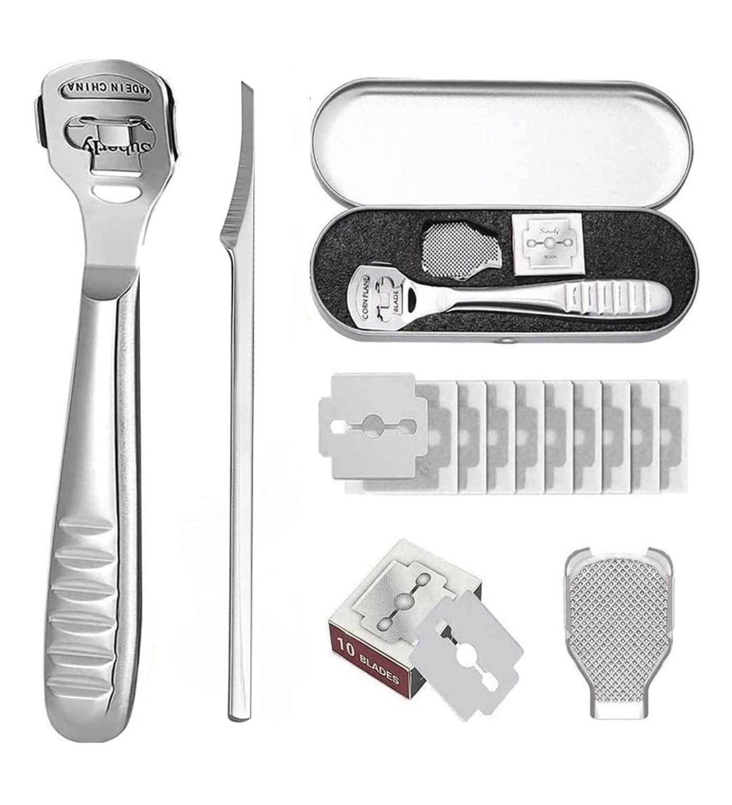 Foot Care Tool Kit with Foot Scrubber Scraper Foot Care Tools for Perfect Foot Care and Pedicure Foot Rasp Kit for Dead Hard Skin - Buy Online on SooperMarket.com