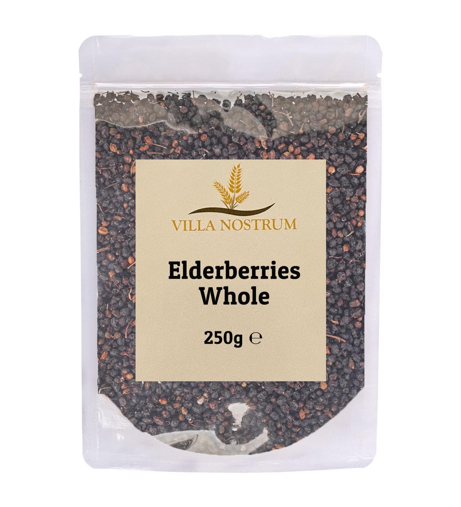 Elderberries Whole - Dried Elderberries 250g by Villa Nostrum