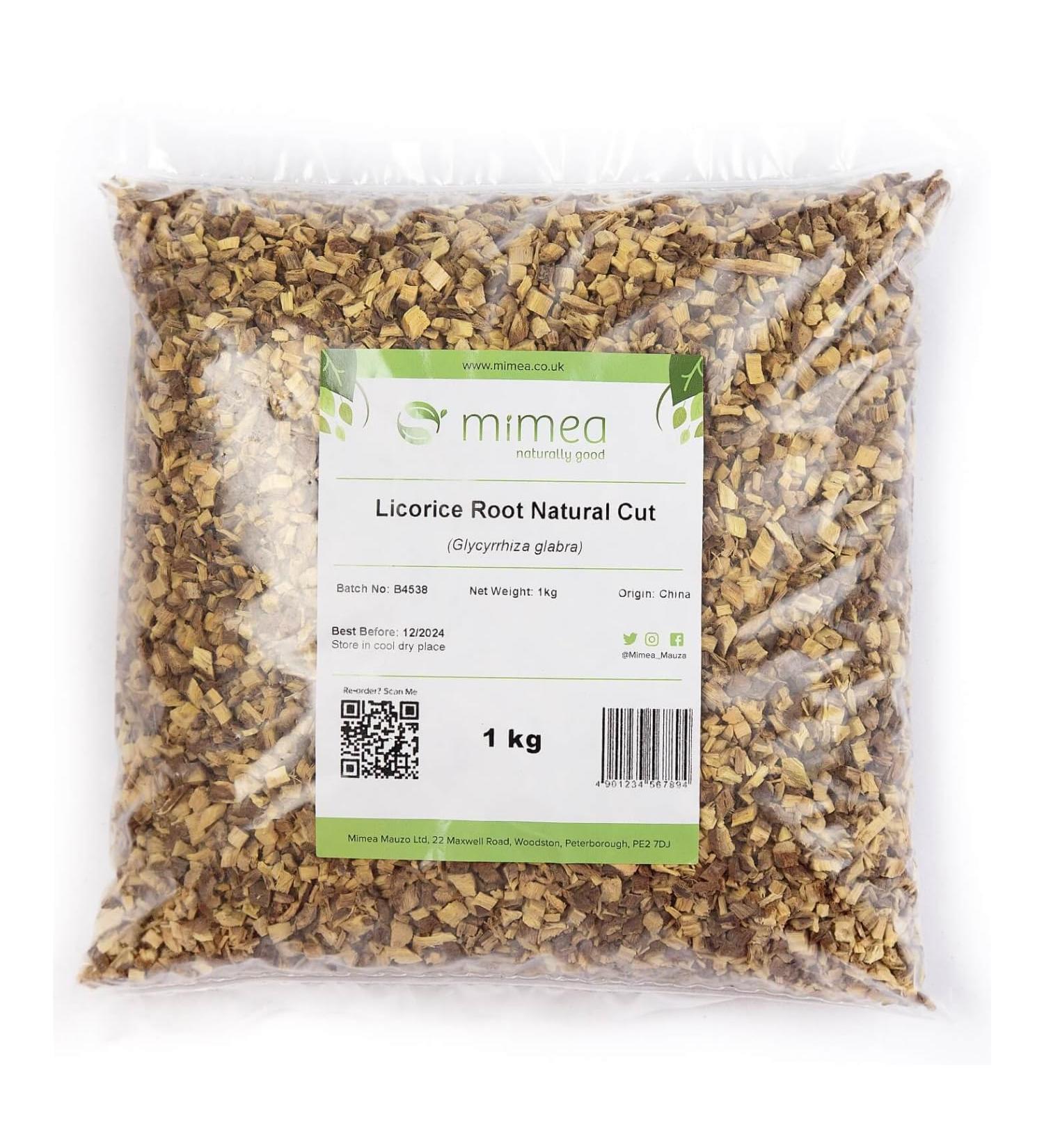 Mimea Licorice Natural Root Cut | Quality Ingredients | Distilling & Flavouring | No Additives | Herbal Remedy 1kg - Buy Online on SooperMarket.com