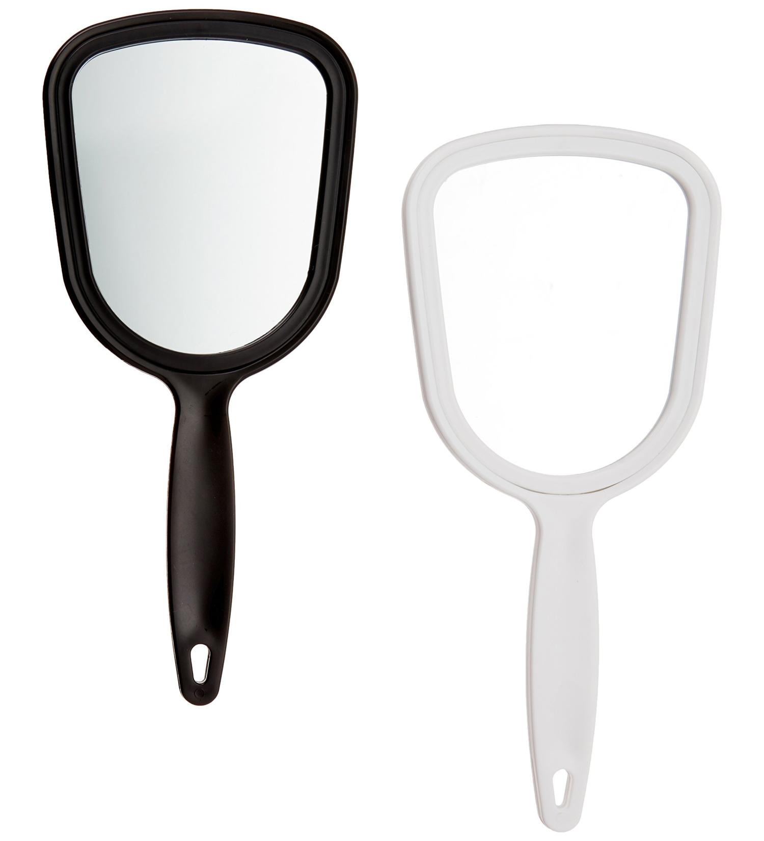 Soft 'N Style Hand Mirror 4-1/2 x 3-3/4 6 white 6 black (Pack of 12)
