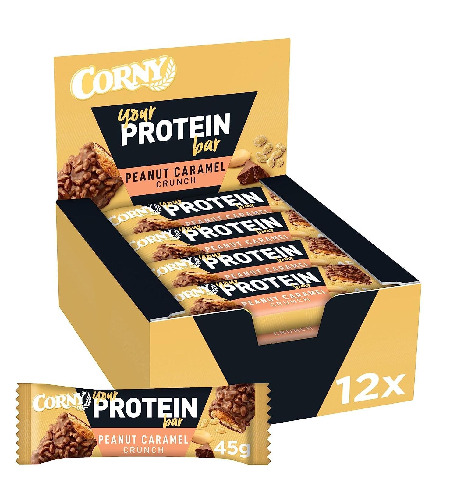 Buy Corny Peanut Caramel Crunch Protein Bars - 30% Protein No Added Sugar Bulk Pack (12x45g) - Ideal for Healthy Snacking & Fitness - Buy Online on SooperMarket.com