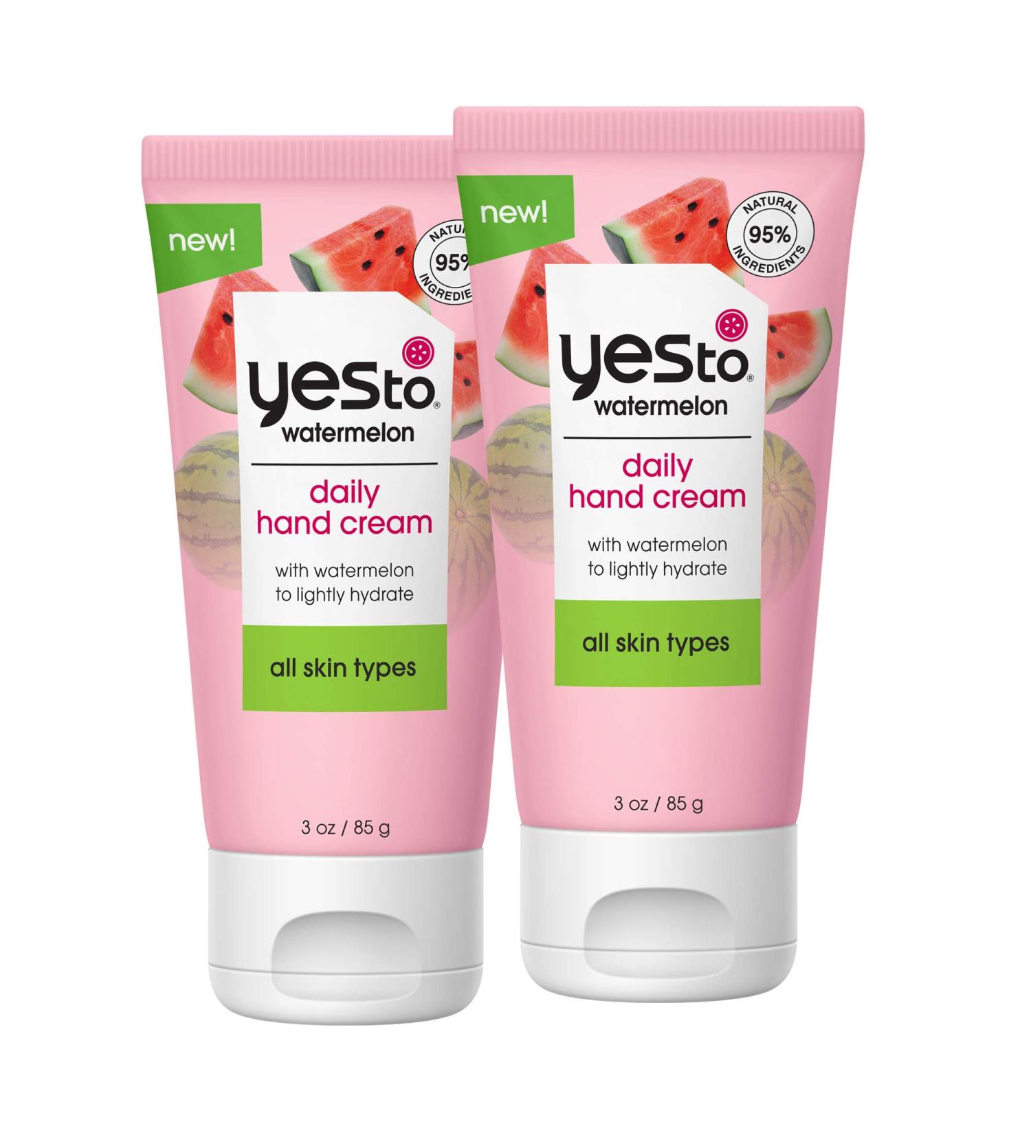Yes To Watermelon Hand Cream - Hydrating & Creamy Texture, Instant Moisturization, Shea Butter & Antioxidants, Natural Vegan & Cruelty-Free - 3 Oz (2 Pack) - Buy Online on SooperMarket.com