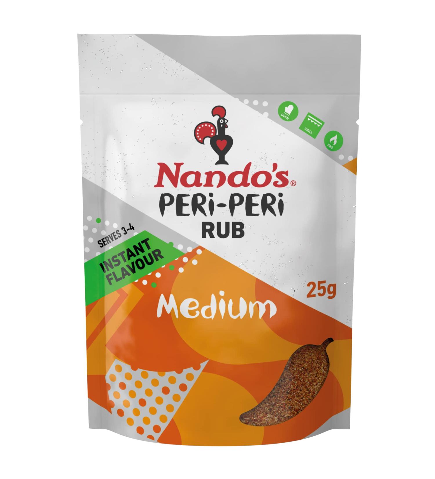 Nando's Peri Peri Medium Seasoning Rub 25g - Buy Online on SooperMarket.com
