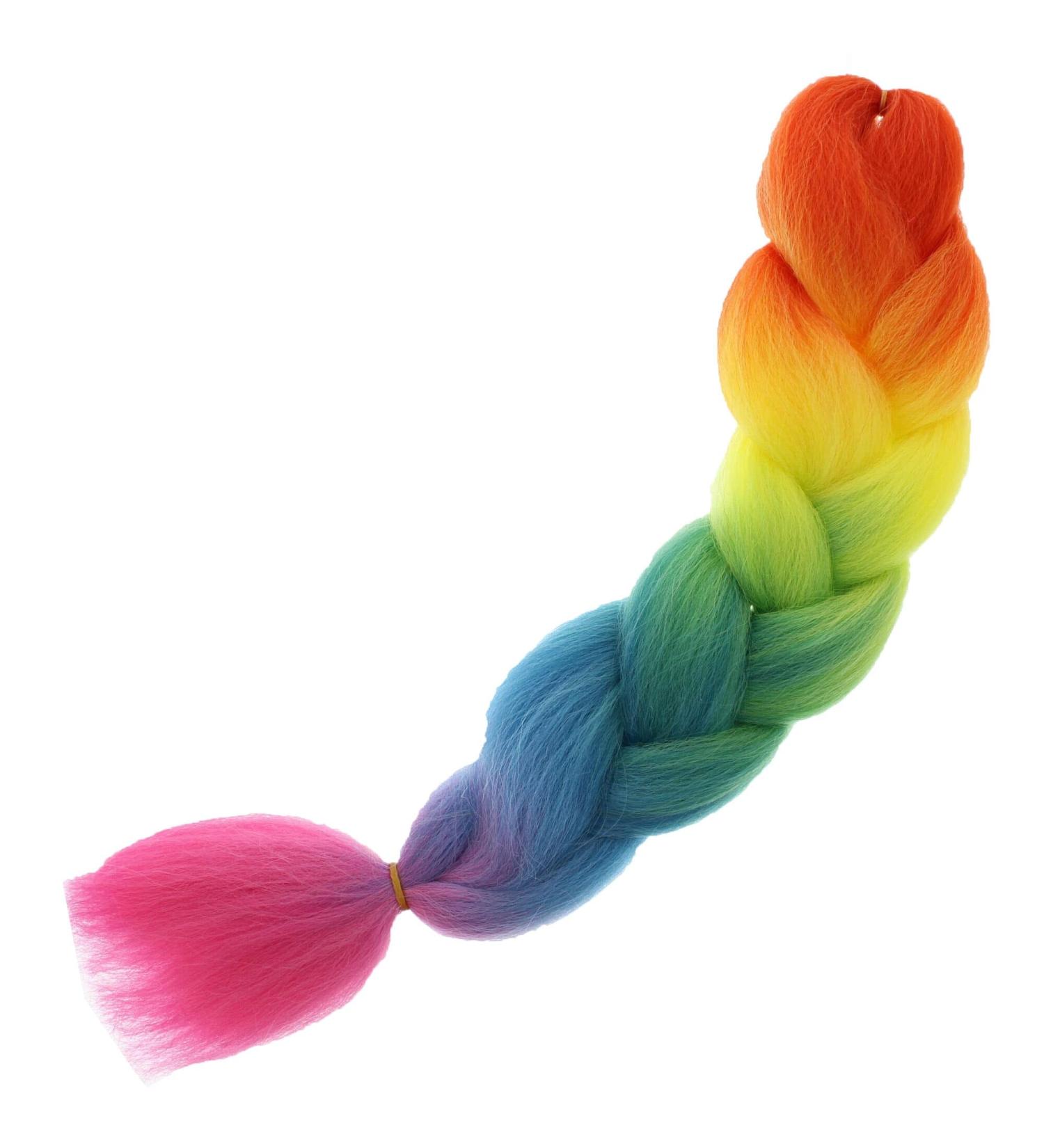 Zac's Alter Ego 60cm Jumbo Bright Colourful Twist Braiding Hair Extension Rainbow - Buy Online on SooperMarket.com